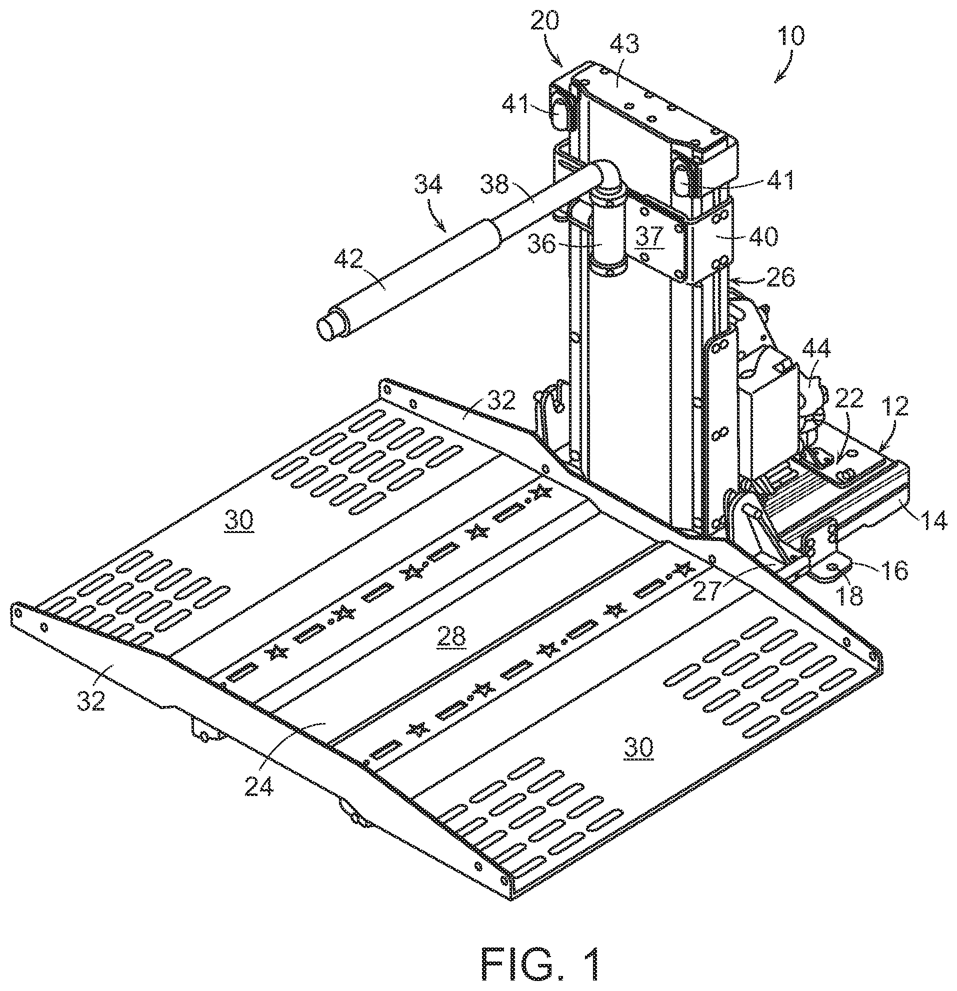 Patent US12090096 — Vehicle lift for mobility device — Figure 1