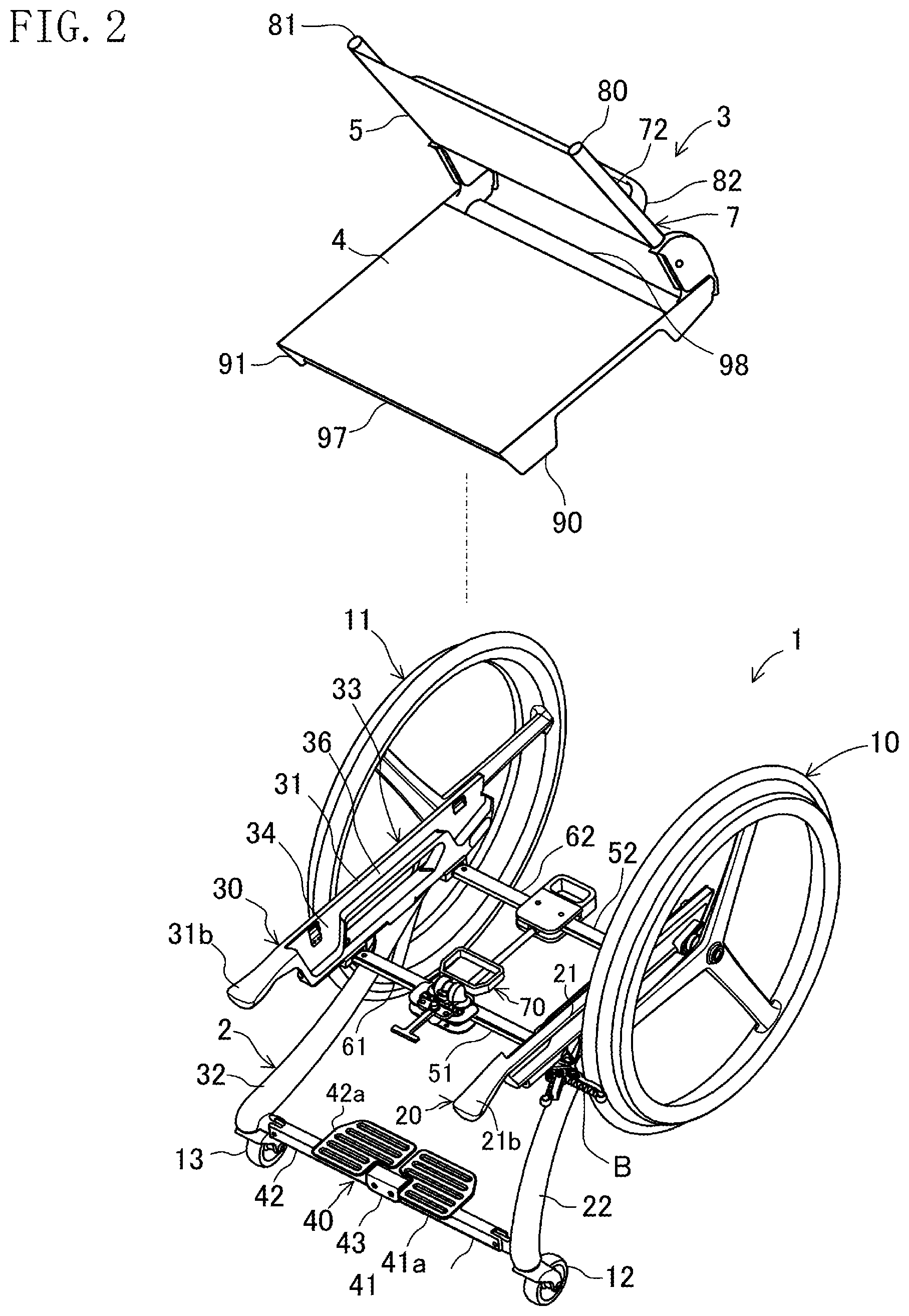 Patent US12090099 Figure 2 – Wheelchair