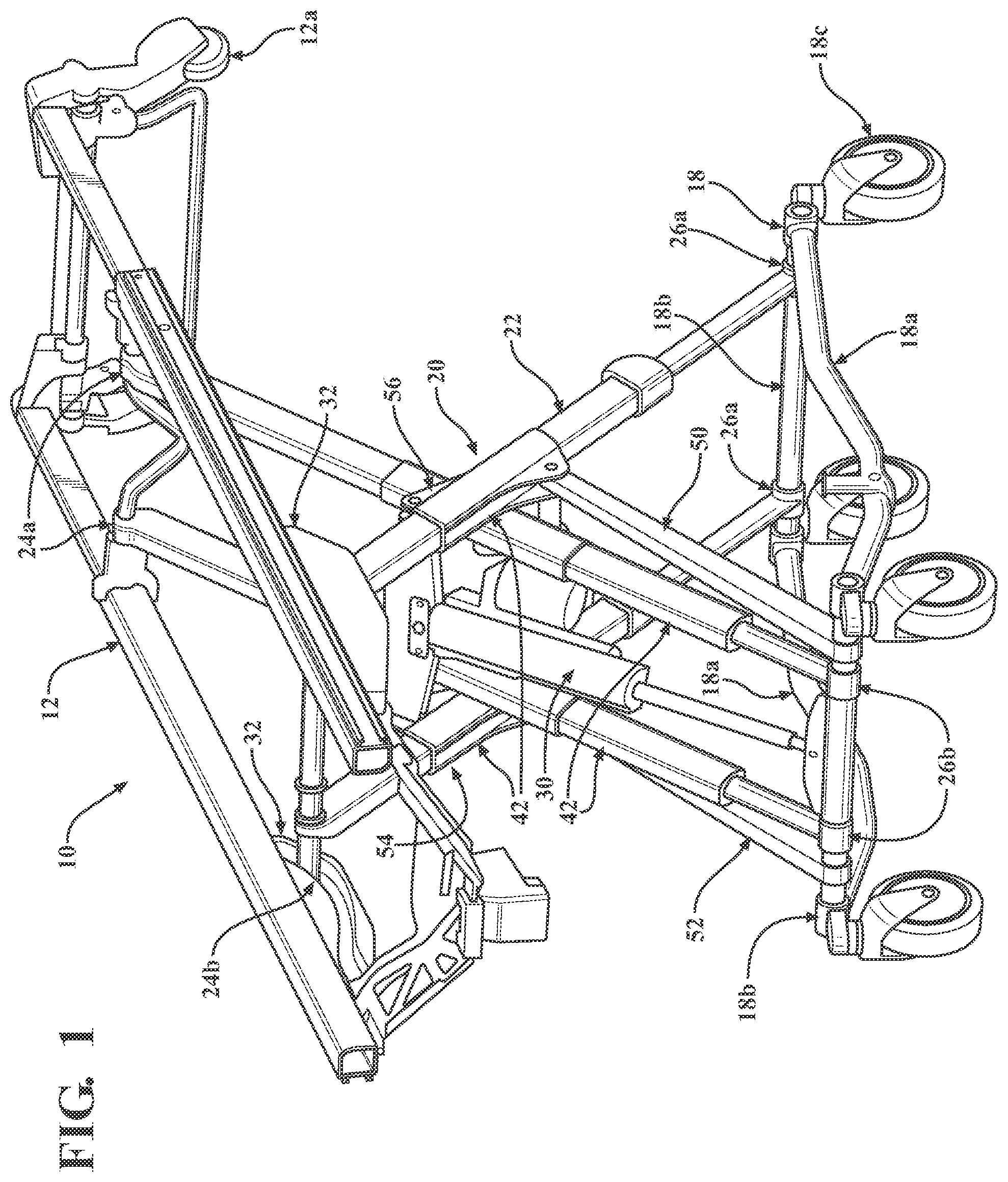 Patent US12090104 — Patient support apparatus with hydraulic oscillation dampening — Figure 1