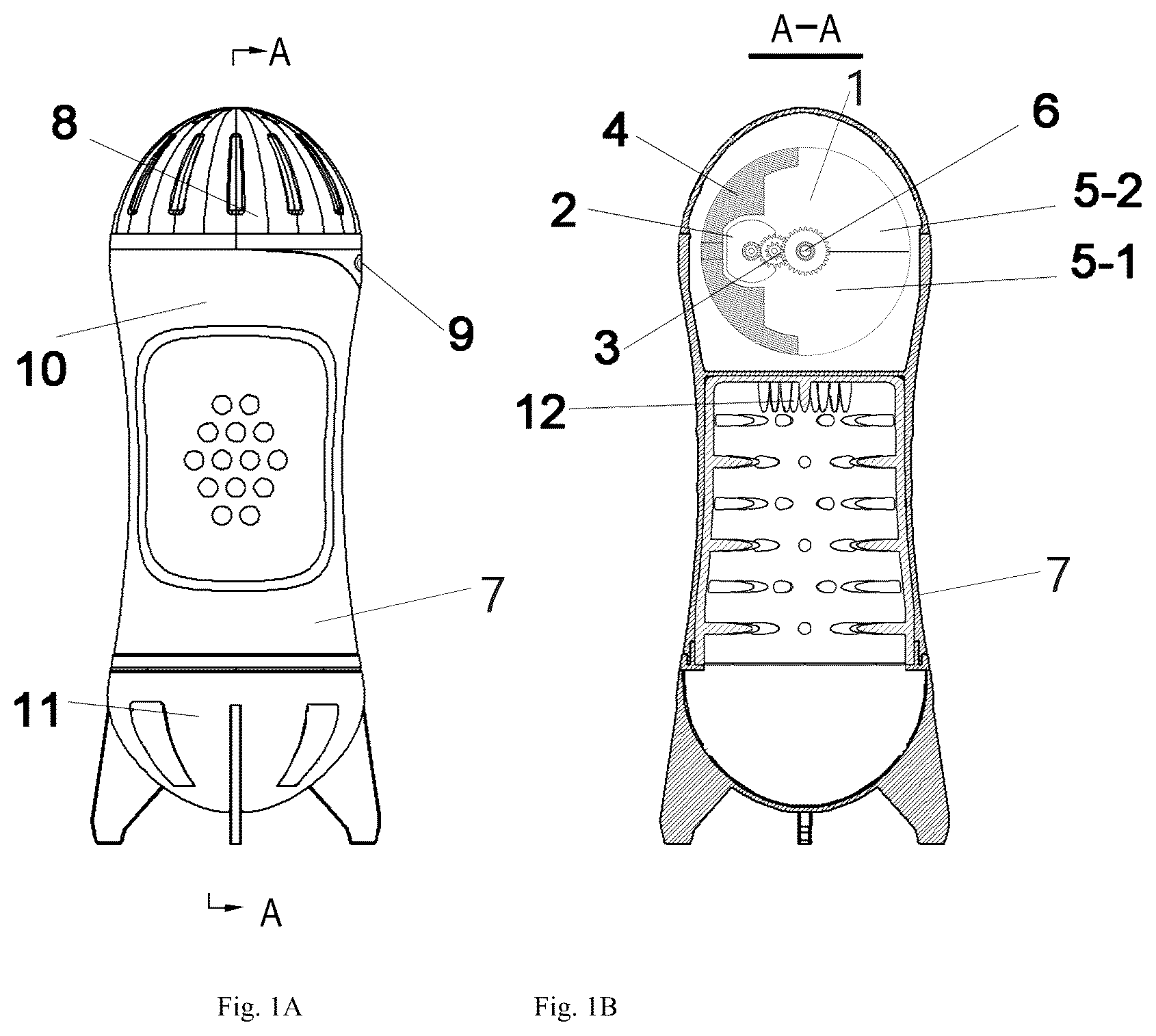 Patent US12090109 Figure 1 – Vibration apparatus and massage device comprising vibration apparatus