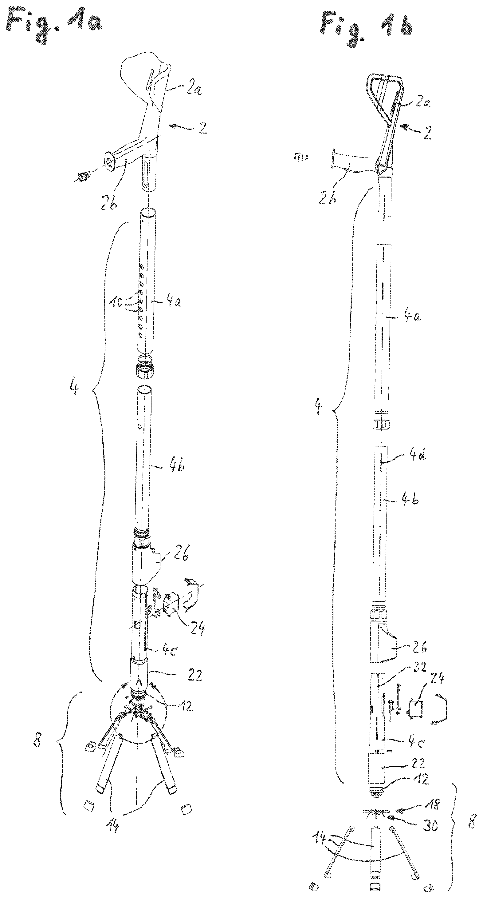 Patent US12090114 — Walking aid with fold-out support legs for sitting down — Figure 1