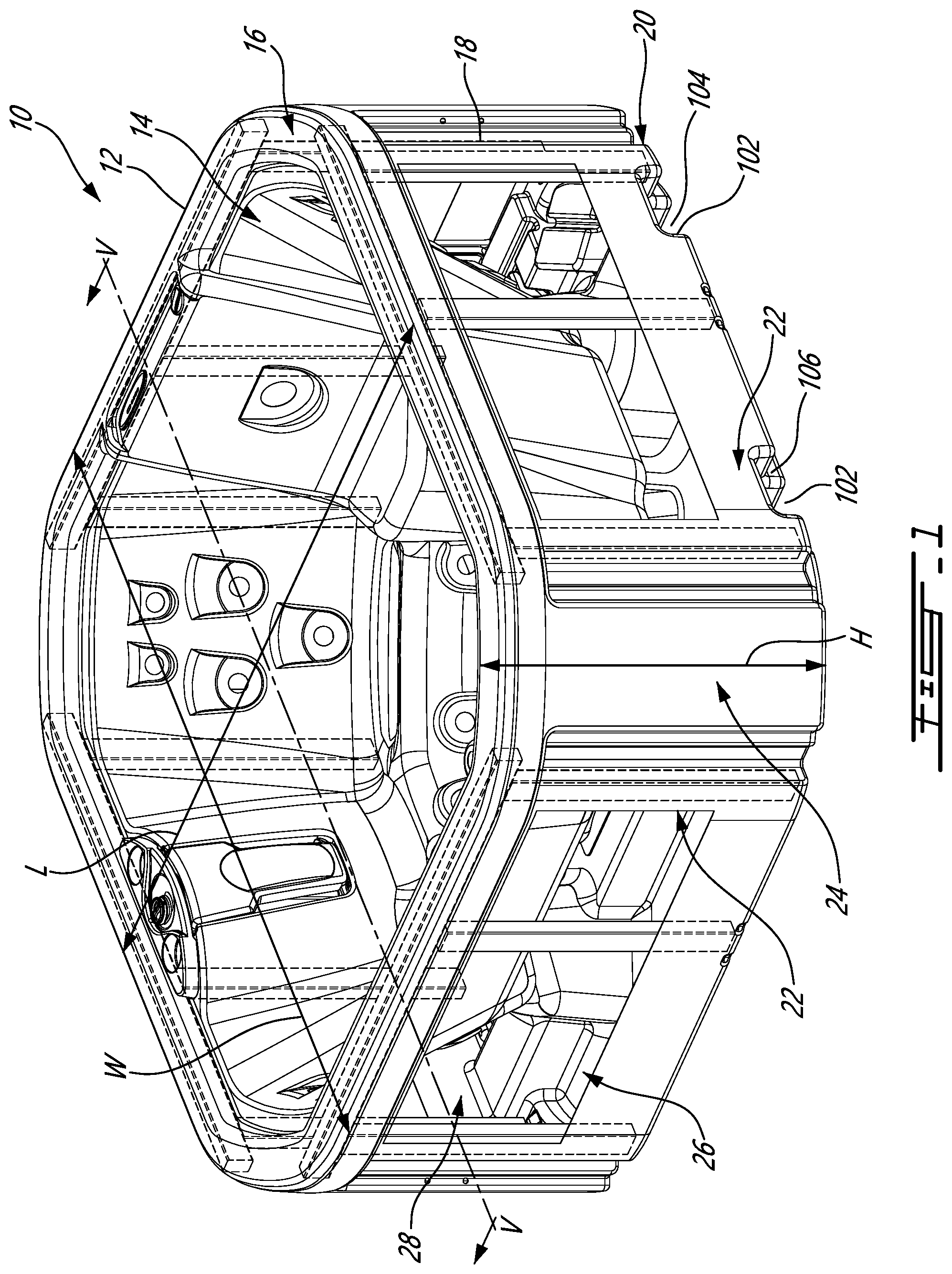 Patent US12090116 — Rotomolded spa and method of handling a spa — Figure 1