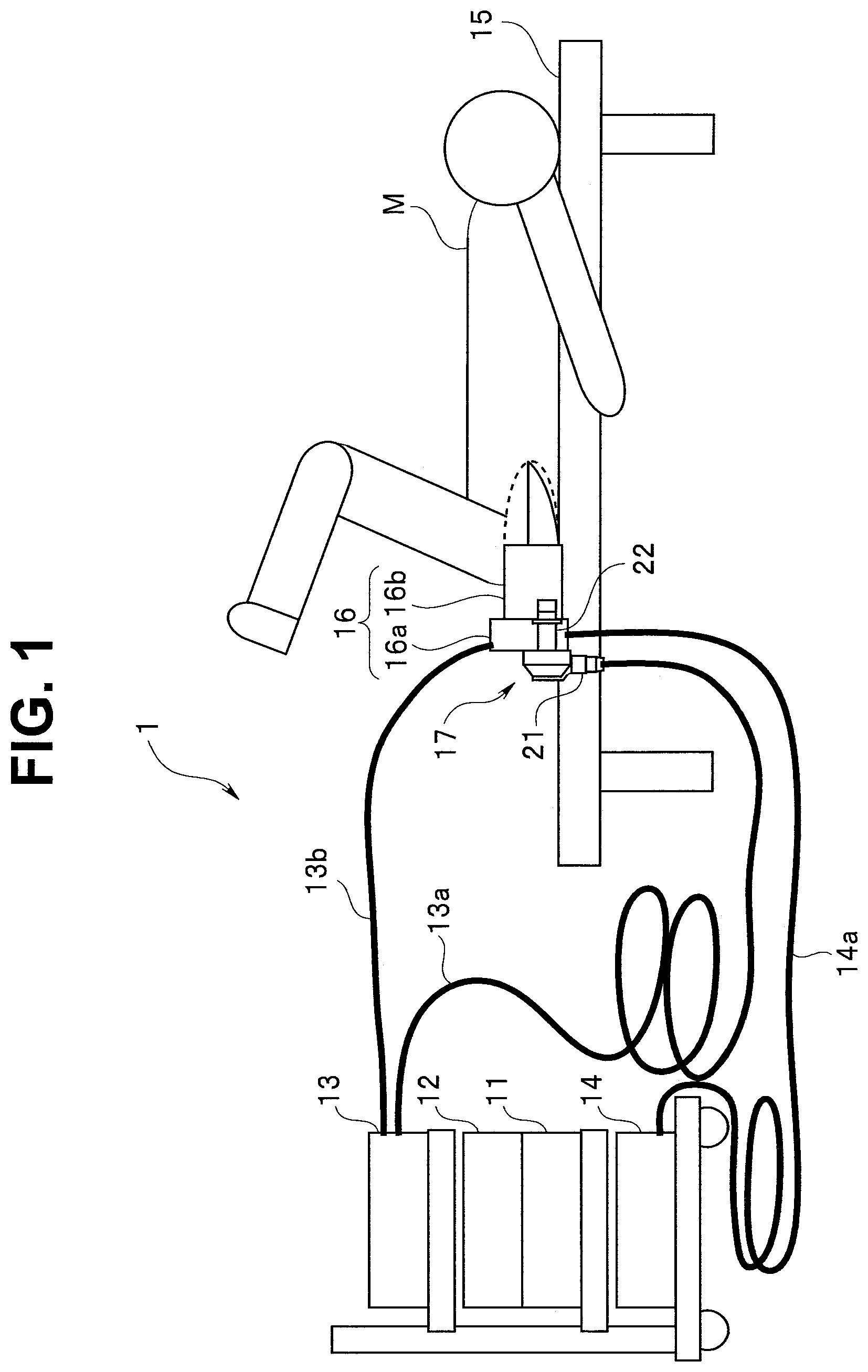 Patent US12090268 — Connection unit for air feeding tube, and method of feeding air into connection unit for air feeding tube — Figure 1