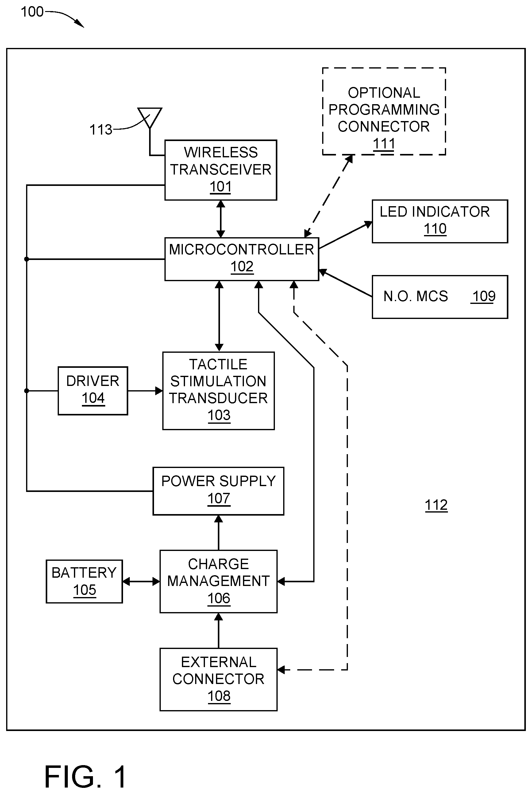 Patent US12090280 Figure 1 – Apparatus for administering bilateral tactile stimulation to a human subject