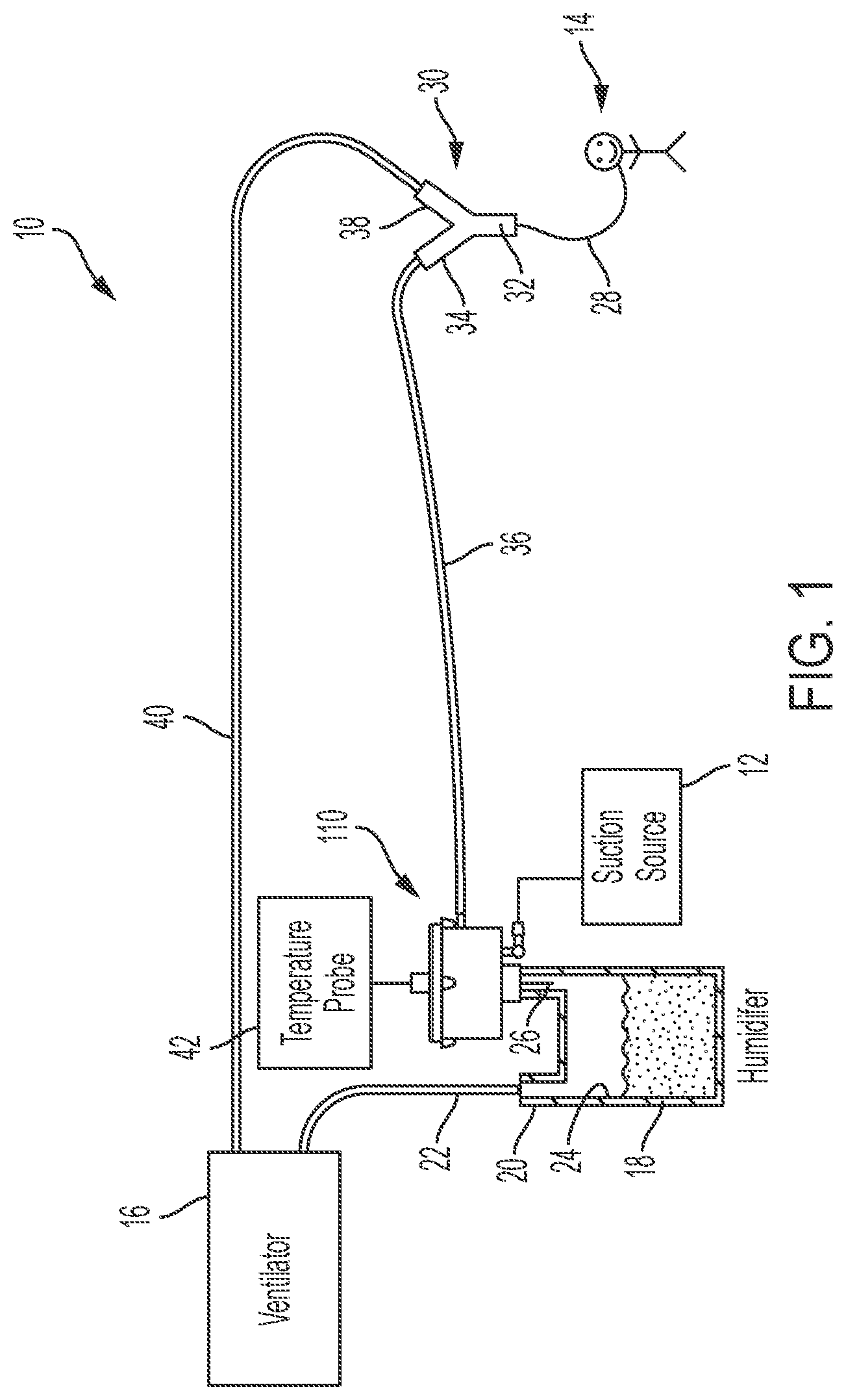 Patent US12090297 — Adaptors for removal of debris and fluids from ventilator circuits — Figure 1