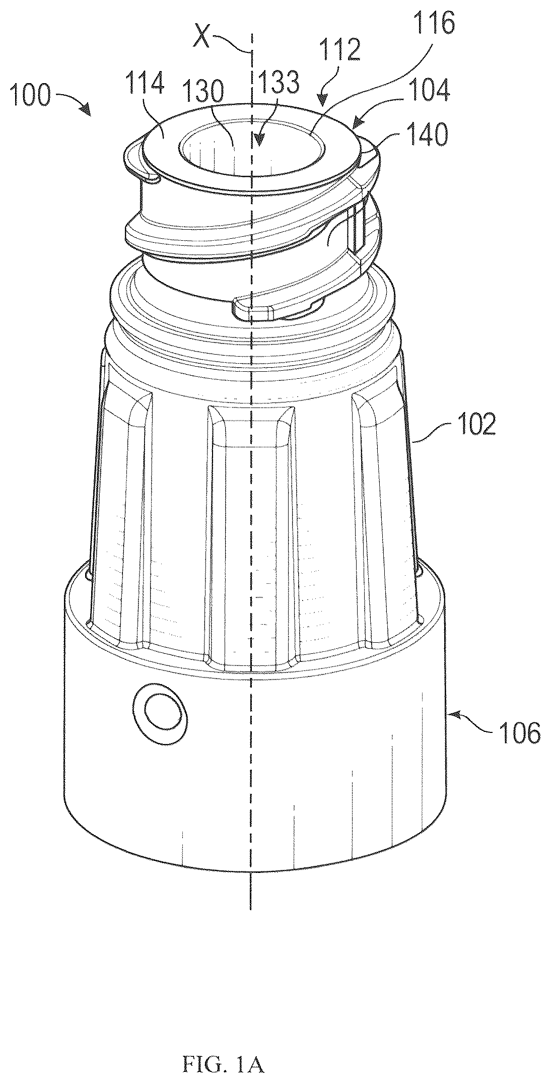Patent US12090298 — Antimicrobial coating extending performance of needleless connector — Figure 1
