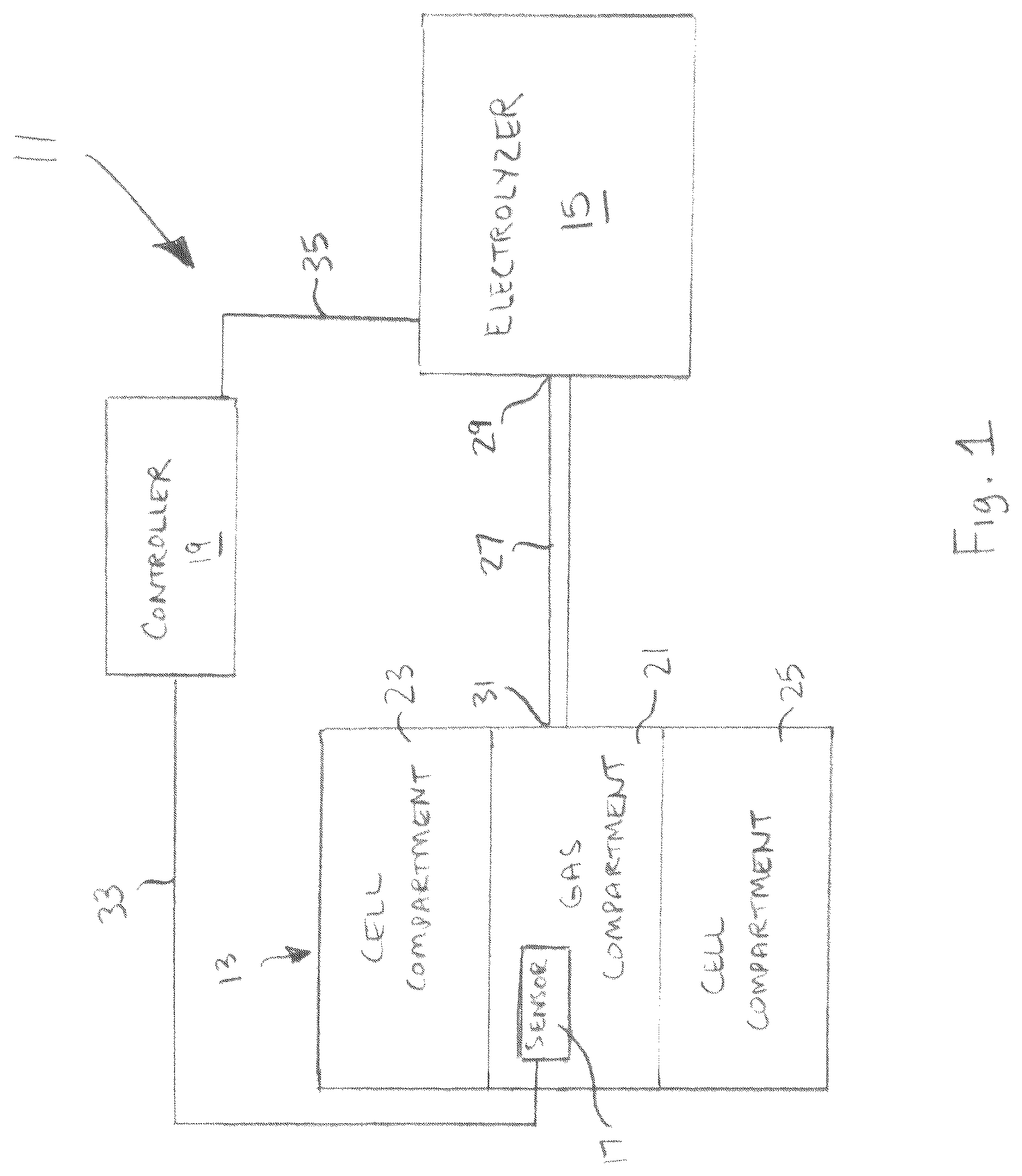 Patent US12090300 — System and method for controlling oxygen delivery to implanted cells — Figure 1