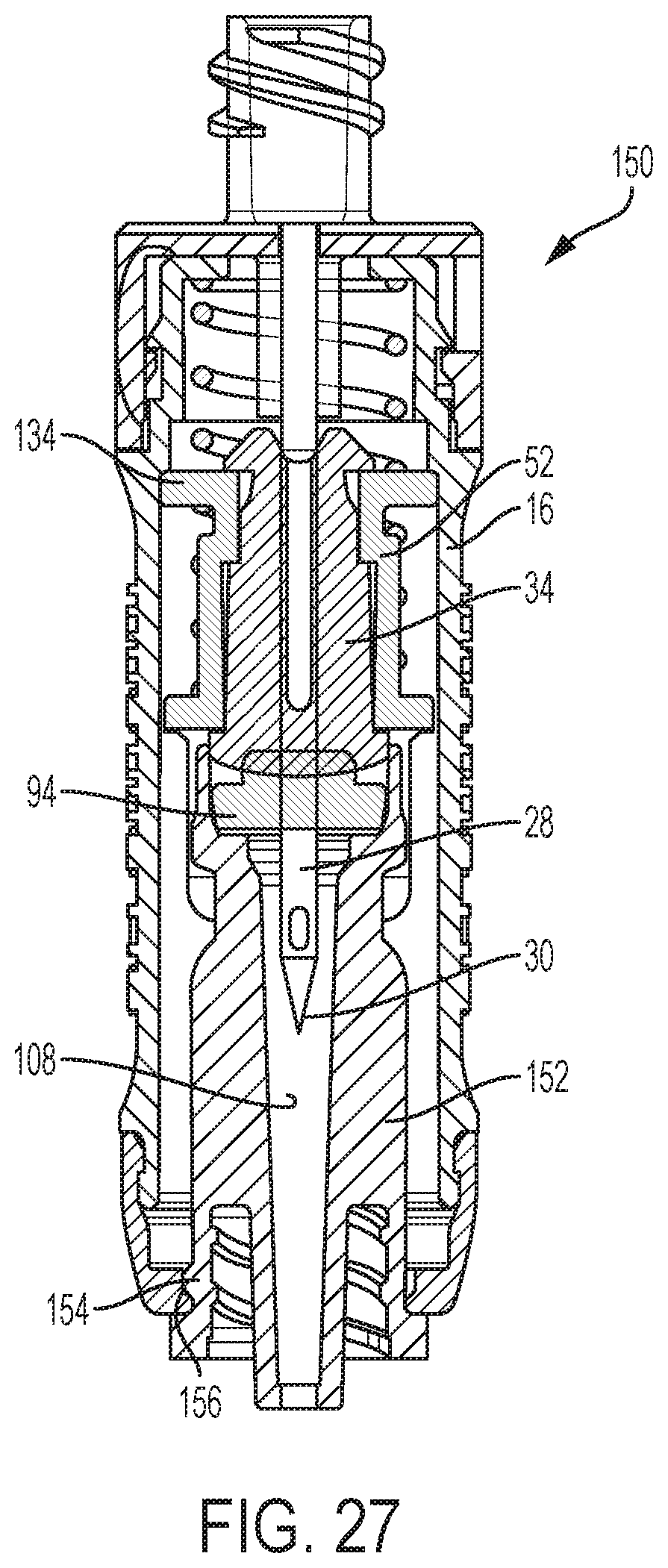 Patent US12090308 Figure 11 – Syringe adapter with lock mechanism