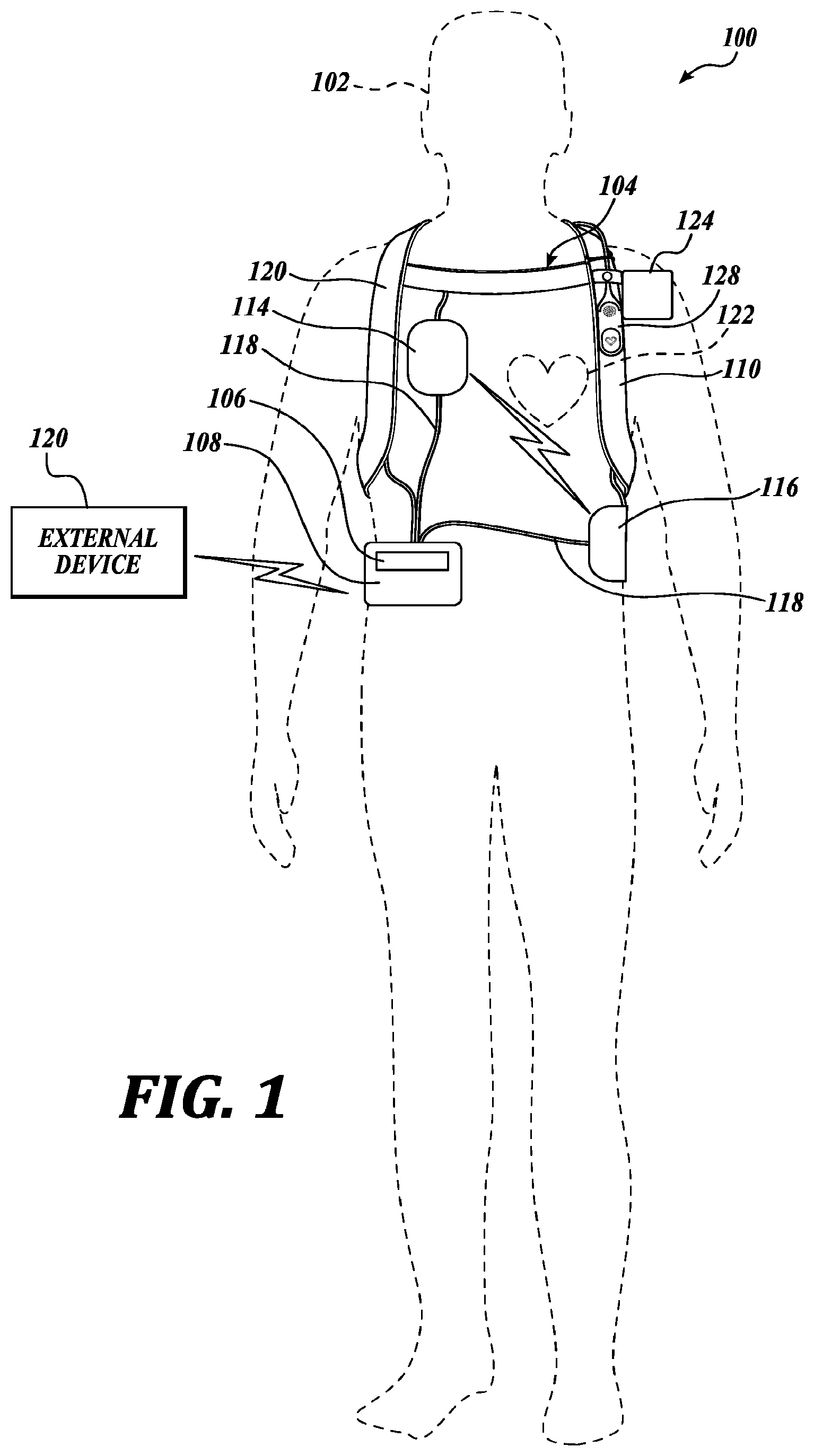 Patent US12090332 — Multi-sensory alarm for a wearable cardiac defibrillator — Figure 1