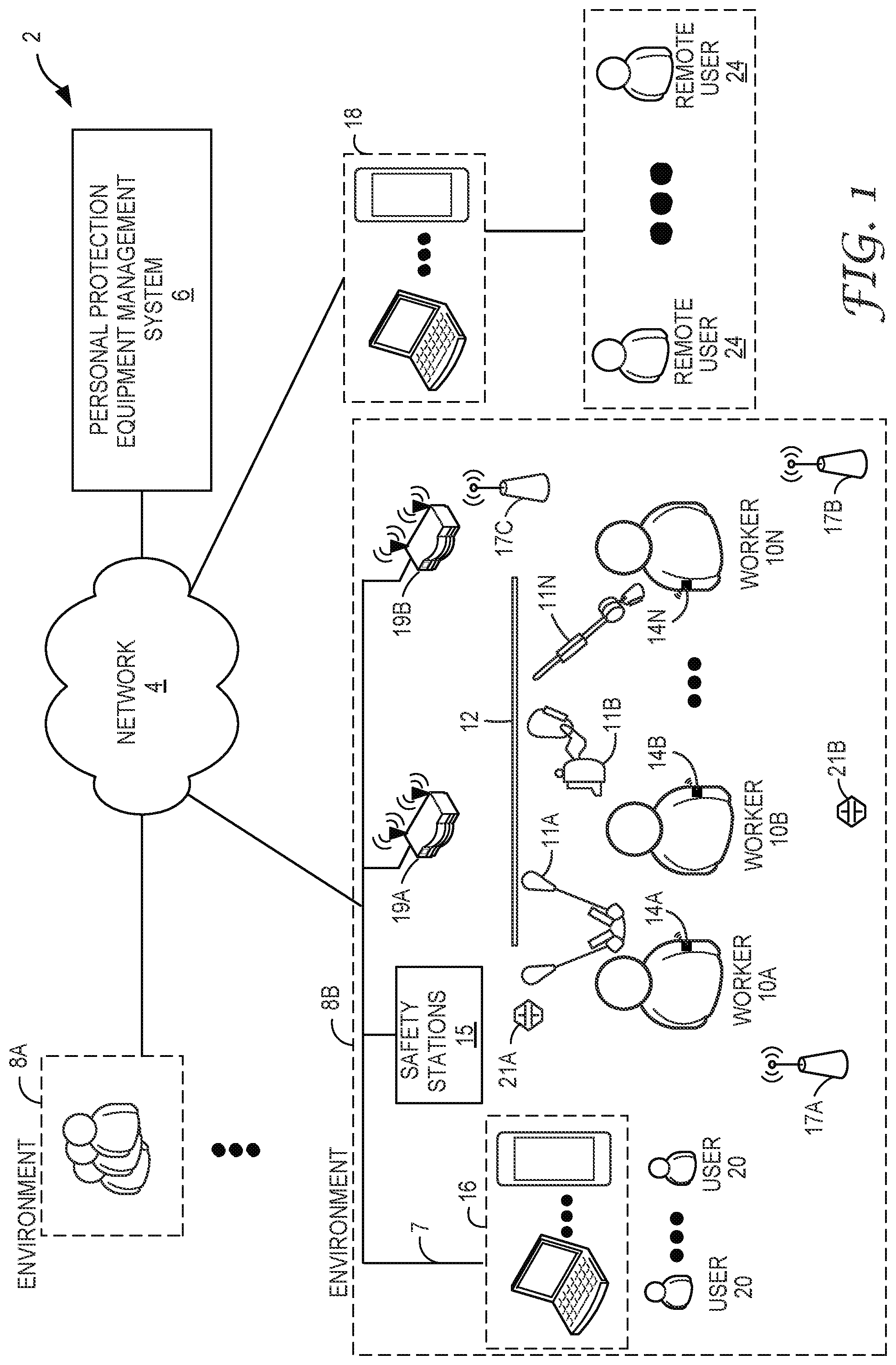 Patent US12090351 — Fall protection equipment having inductive sensor for connection status and control — Figure 1