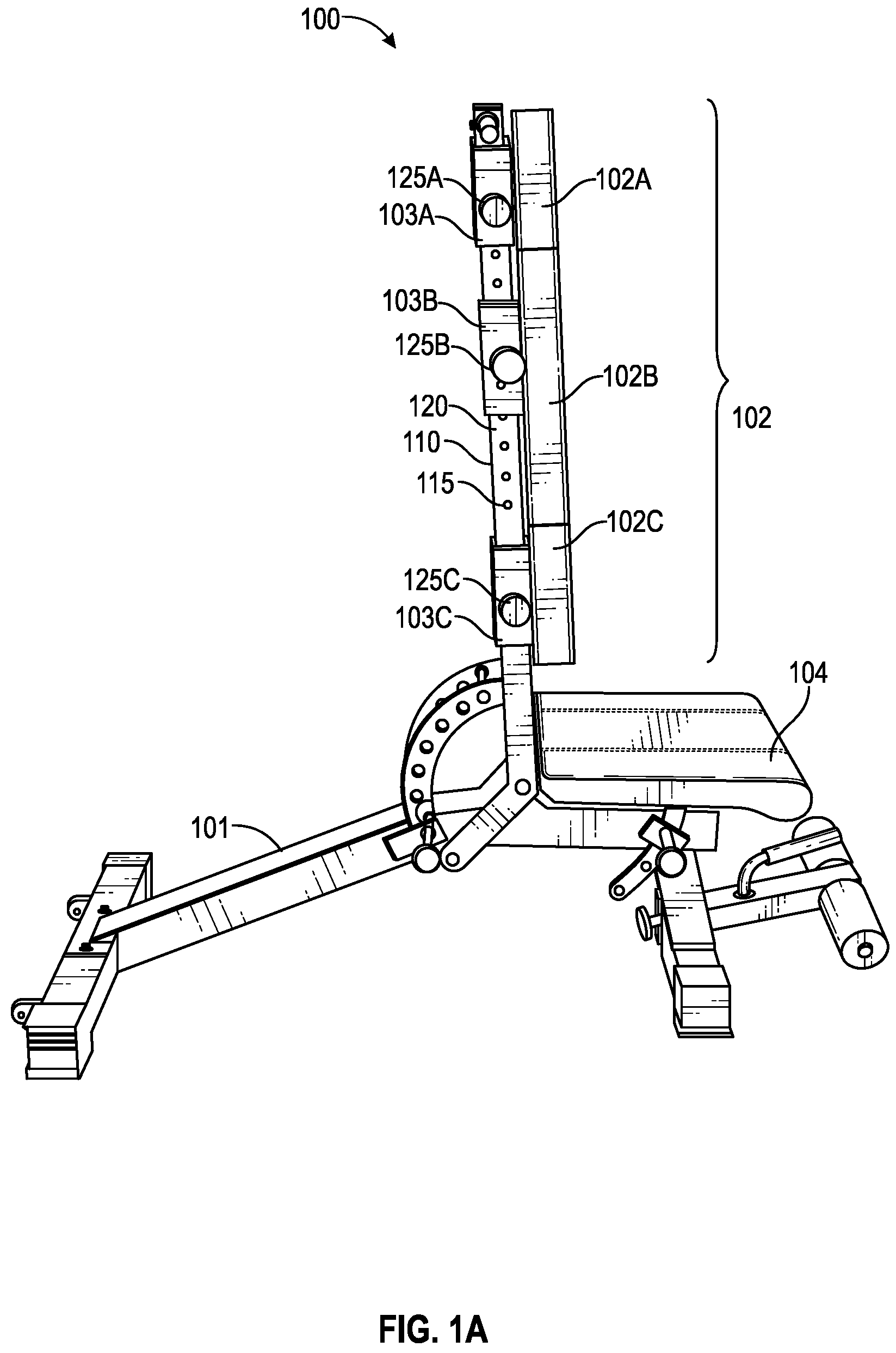 Patent US12090361 — Exercise bench with adjustable backrest — Figure 1