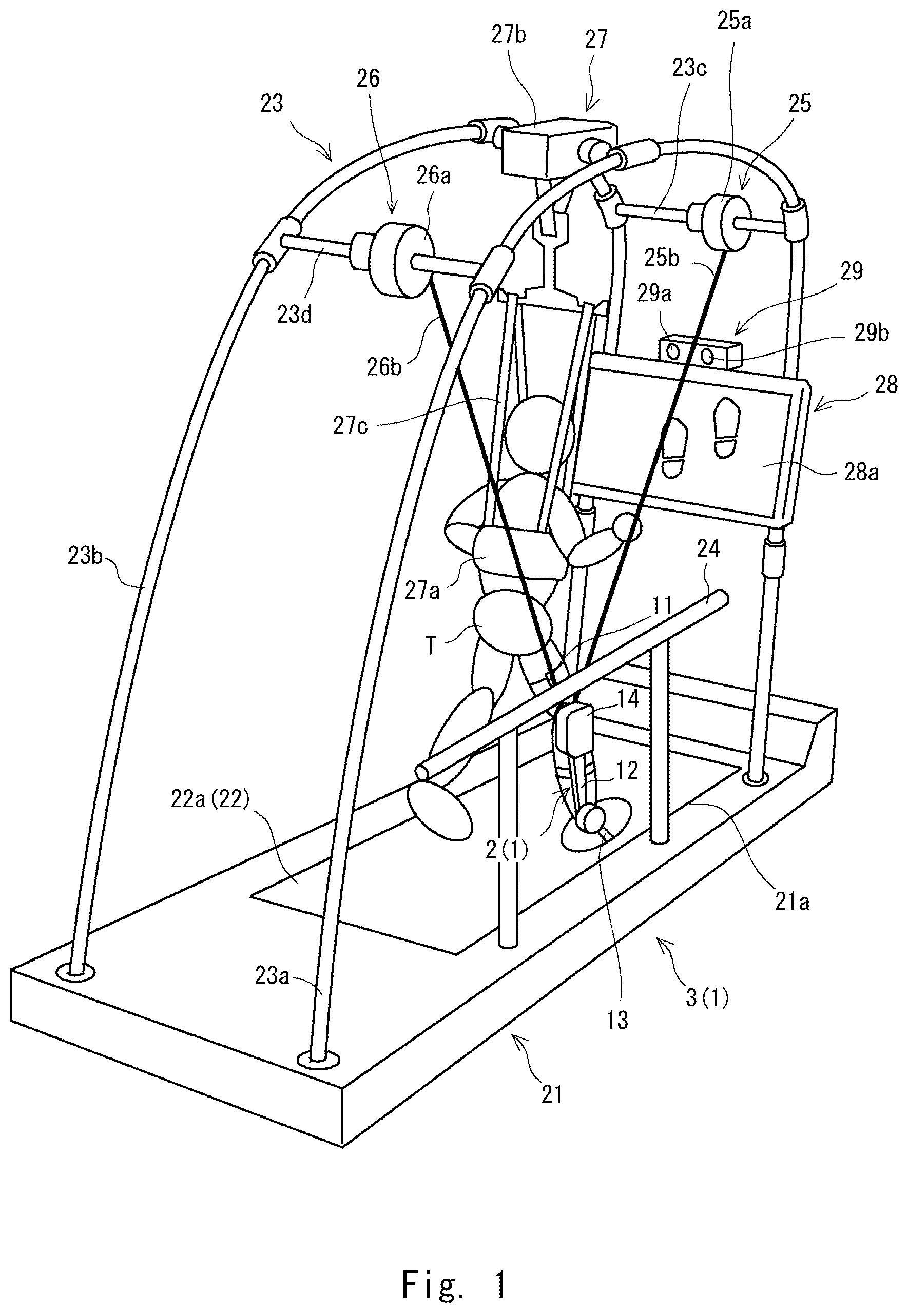 Patent US12090362 — Extraction system, walking training system, extraction method, and extraction program — Figure 1