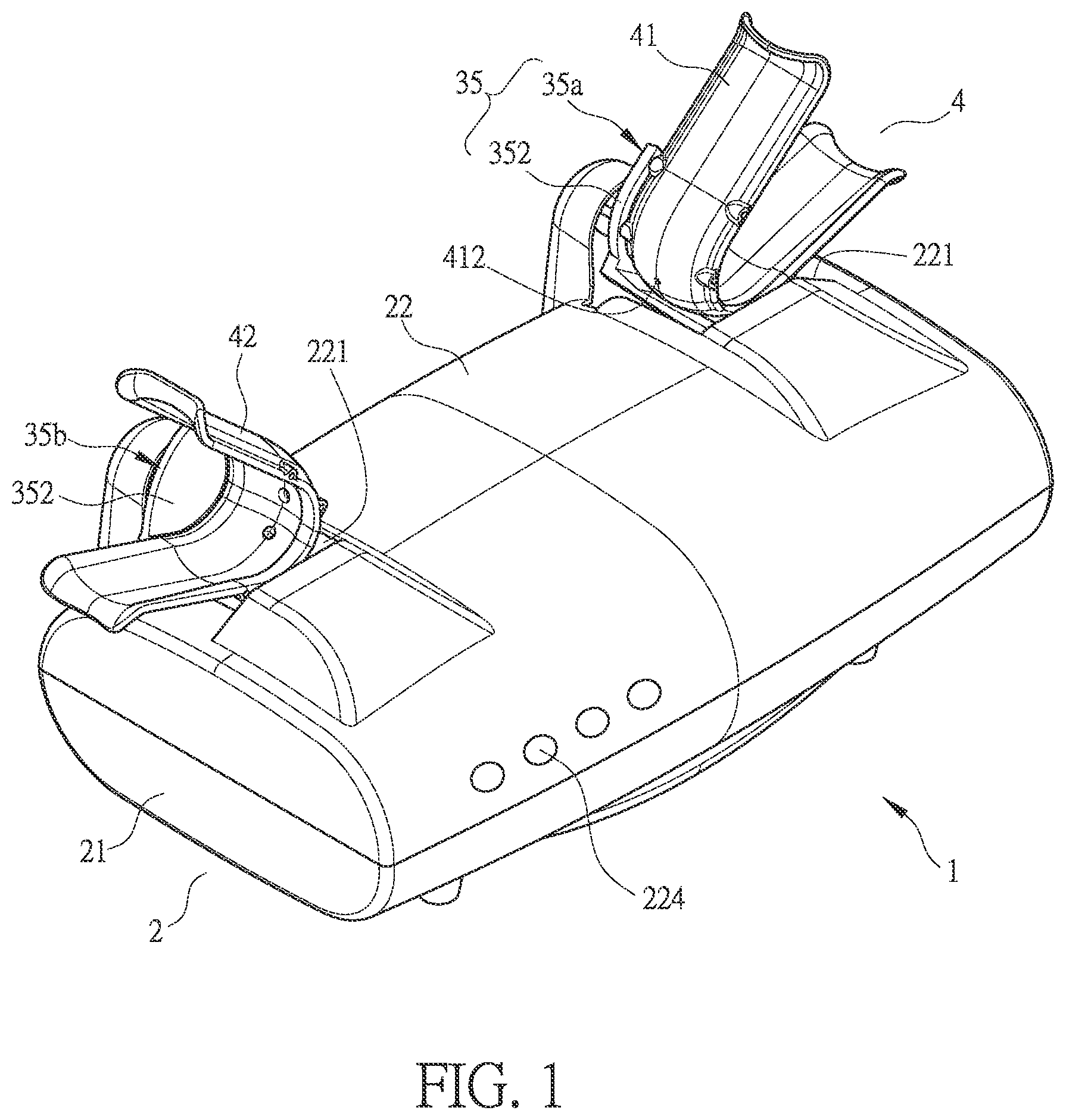 Patent US12090364 — Ankle-spinning exercise apparatus — Figure 1