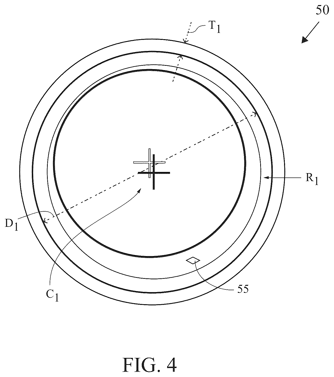Patent US12090371 Figure 4 – Radio-opaque fillers in multiple layers of golf balls