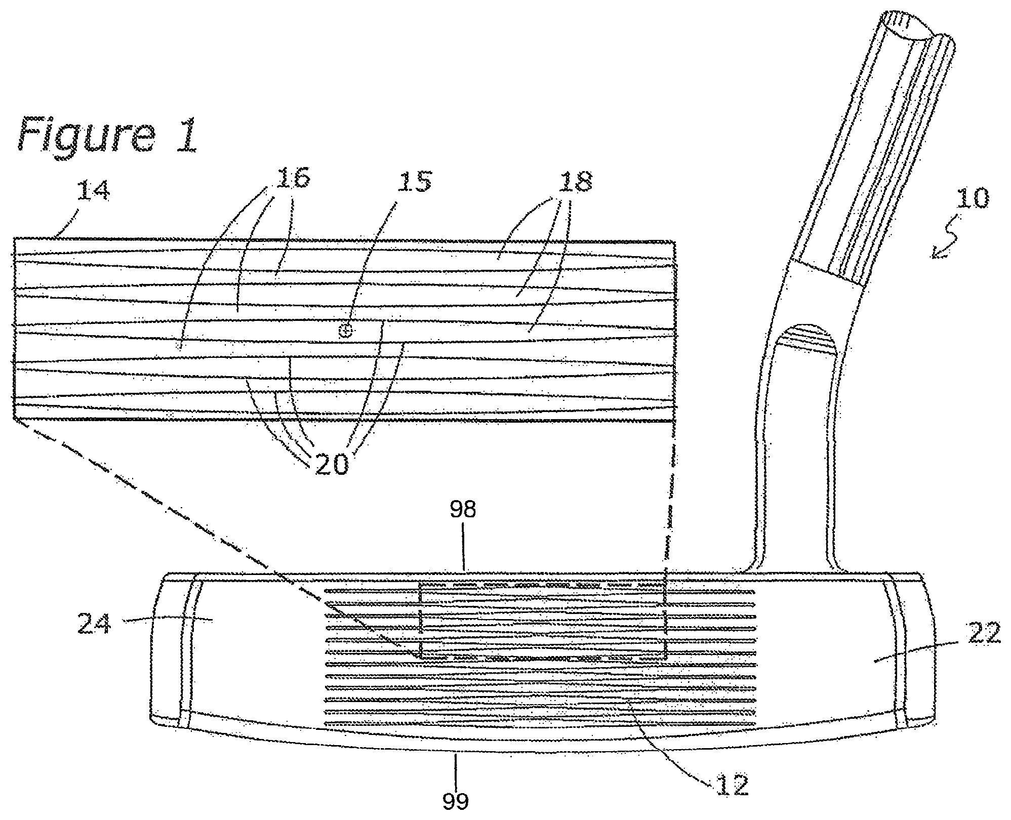 Patent US12090375 — Golf club putter — Figure 1