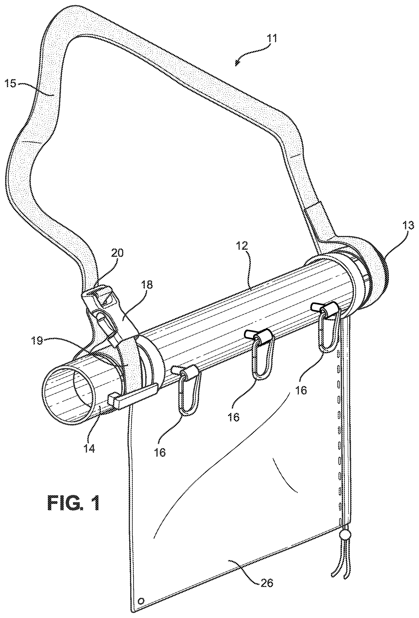 Patent US12090384 — Sporting equipment storage sling — Figure 1