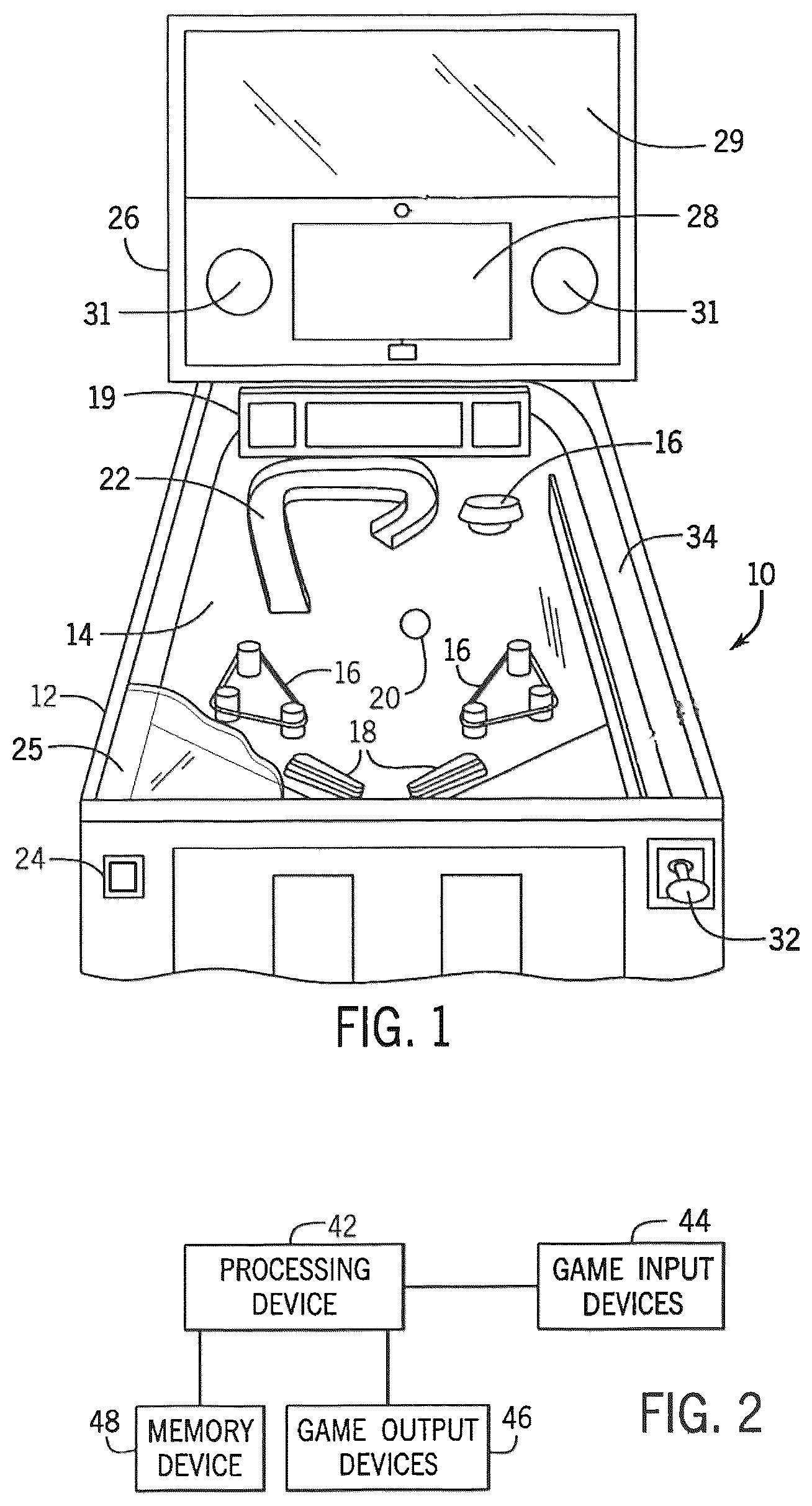 Patent US12090413 Figure 1 – Amusement device with an interactive target and projector feature