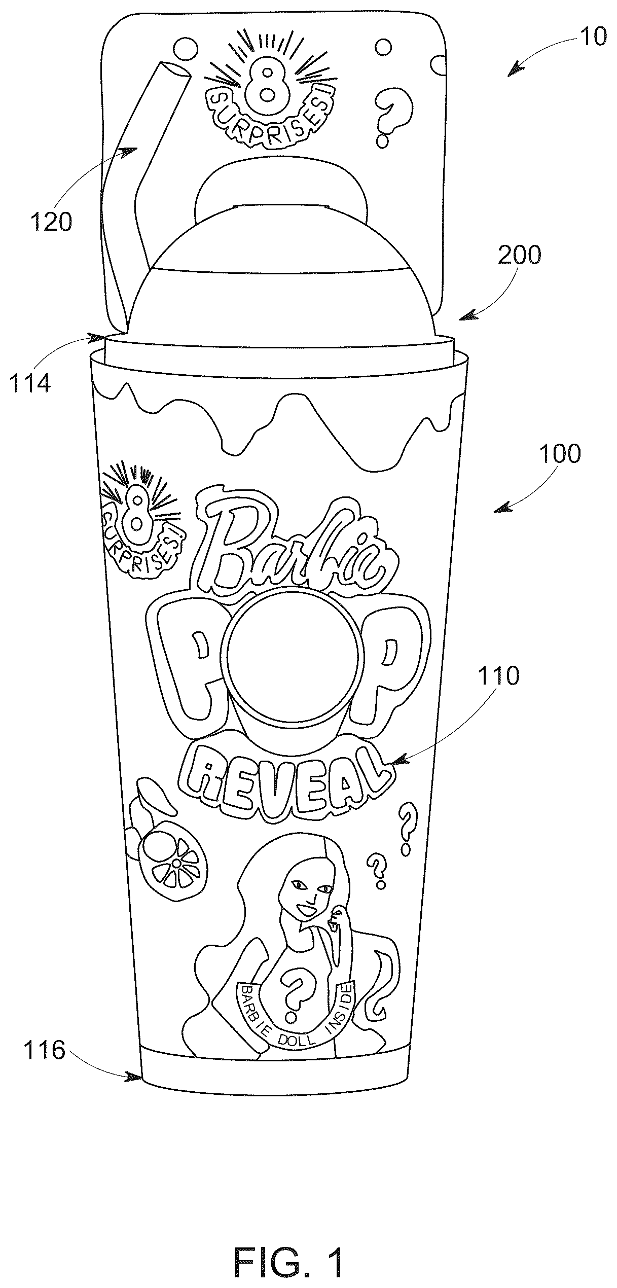 Patent US12090418 — Toy play set and packaging therefor — Figure 1
