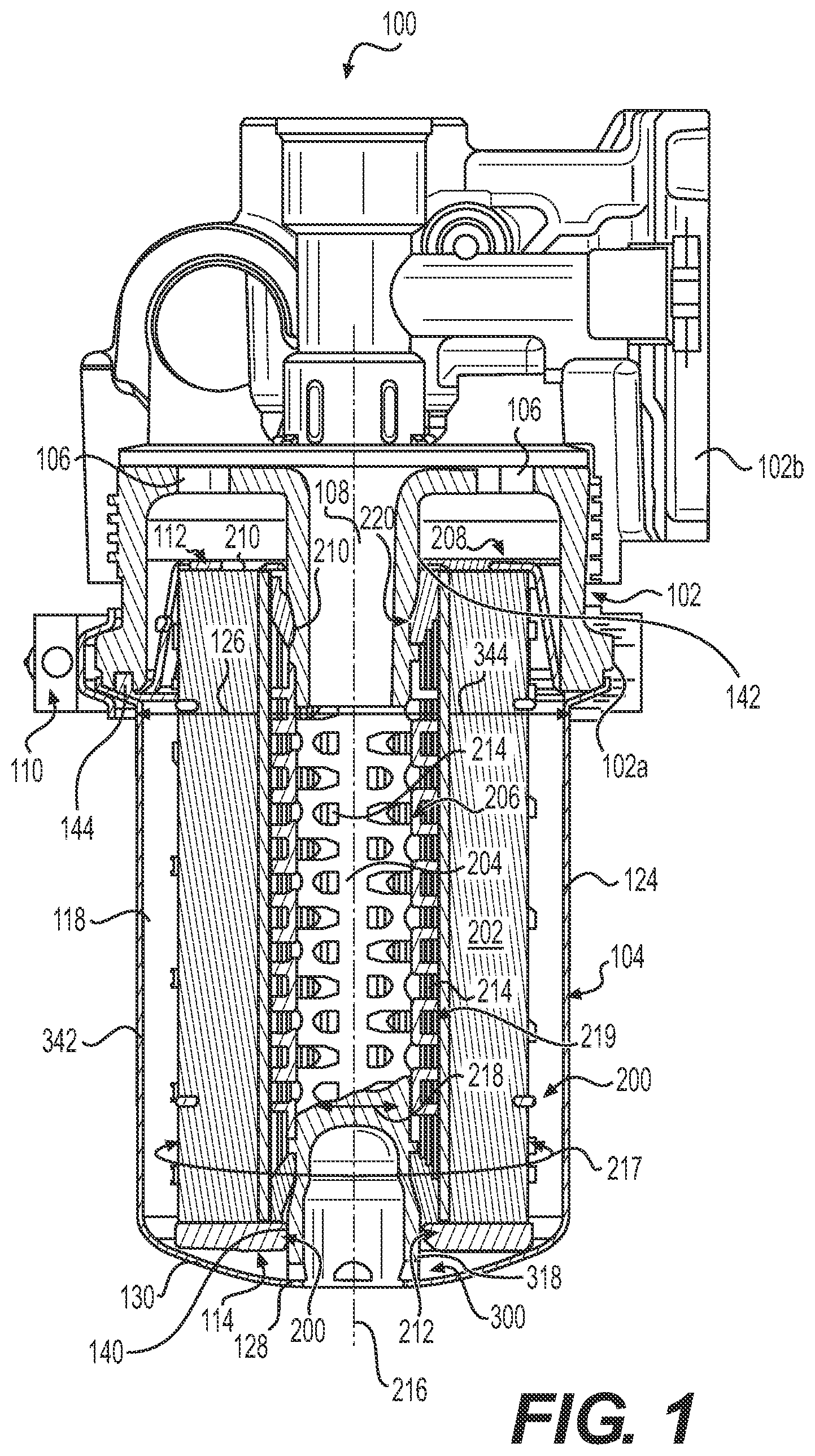 Patent US12090426 — Locking feature for a filter — Figure 1