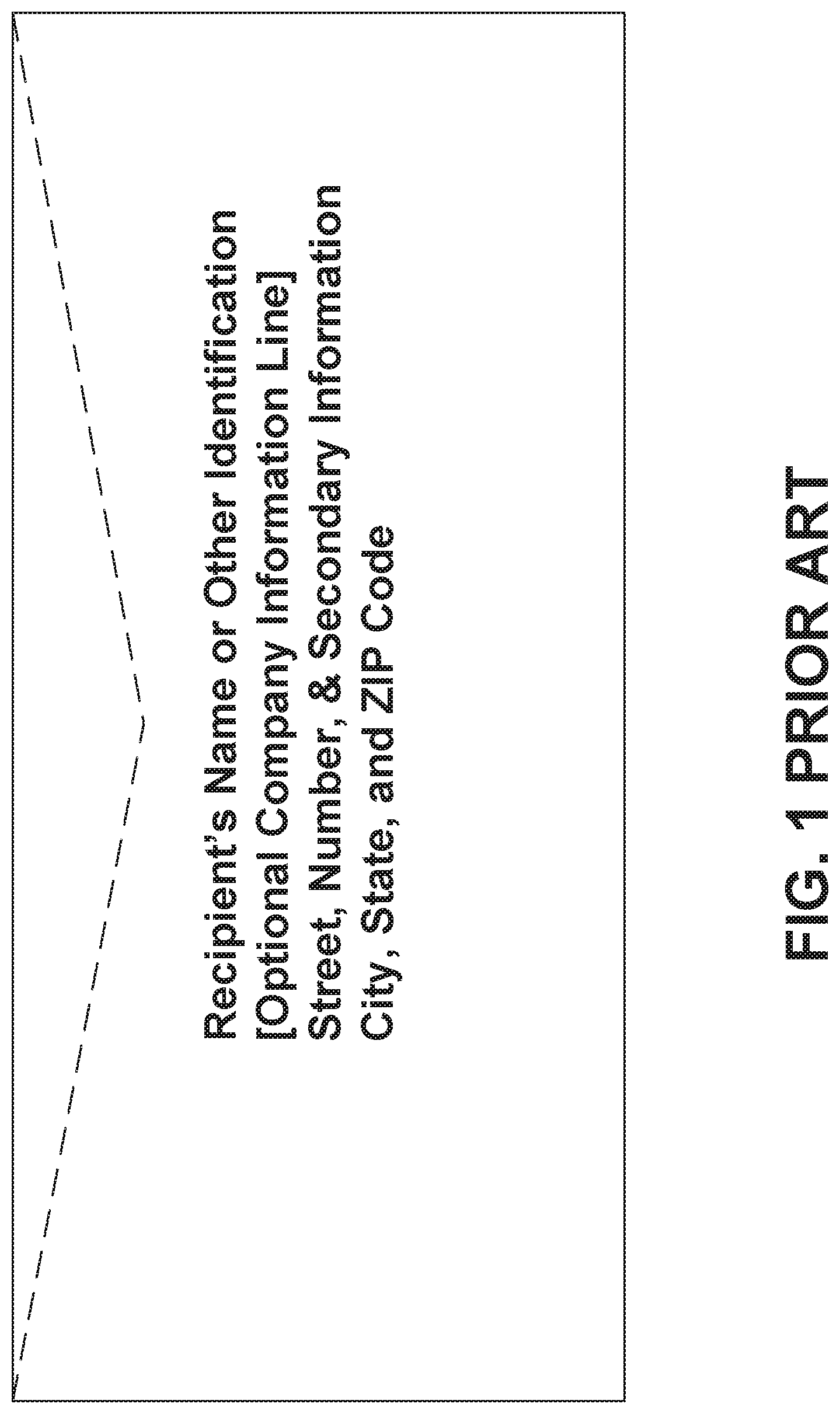 Patent US12090521 Figure 1 – Mail routing system utilizing printed indicia-containing mailing addresses