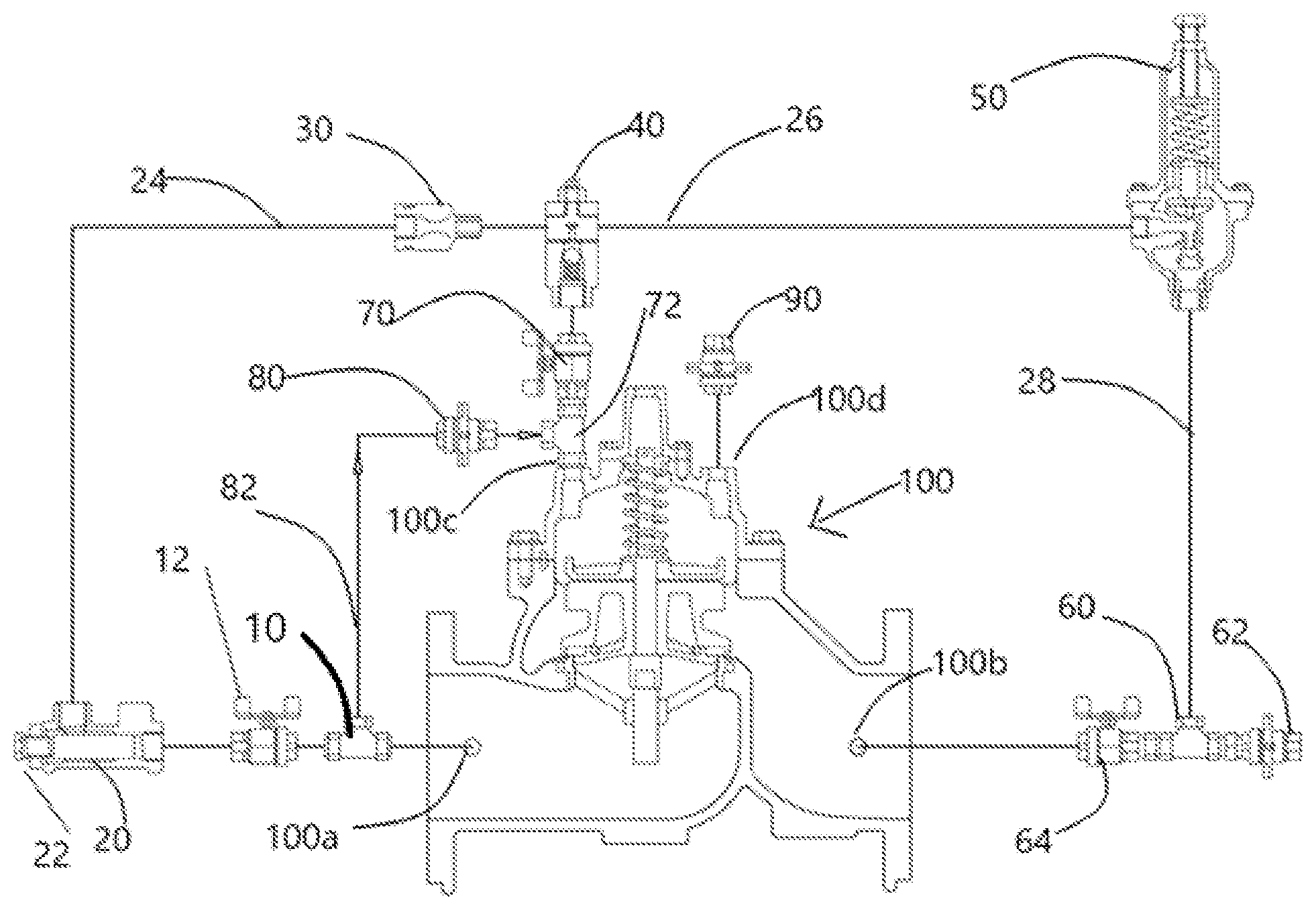 Patent US12090530 — Pilot system for flushing an automatic maintenance valve — Figure 1