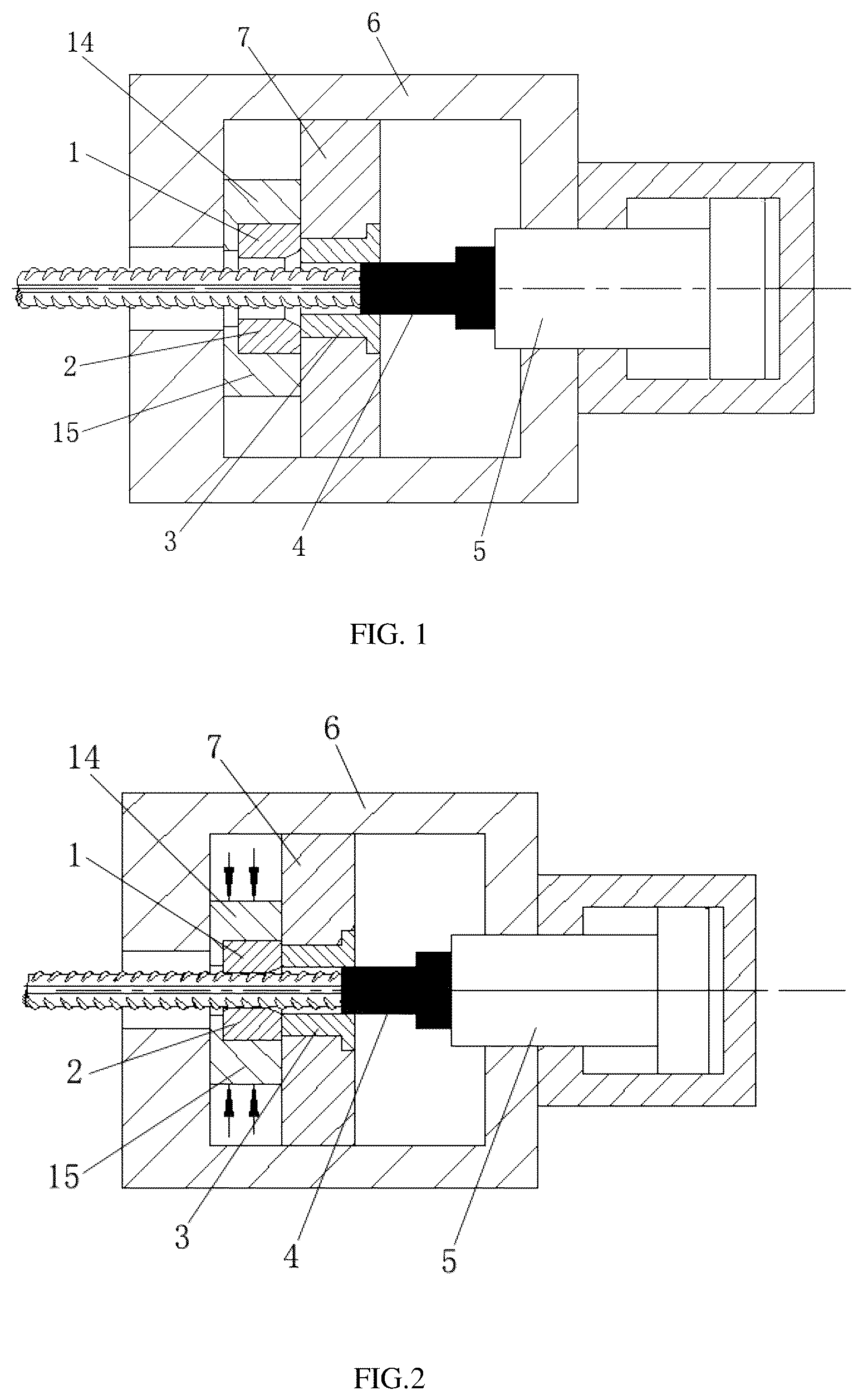 Patent US12090544 Figure 1 – Rebar upsetting process and rebar upset forging machine