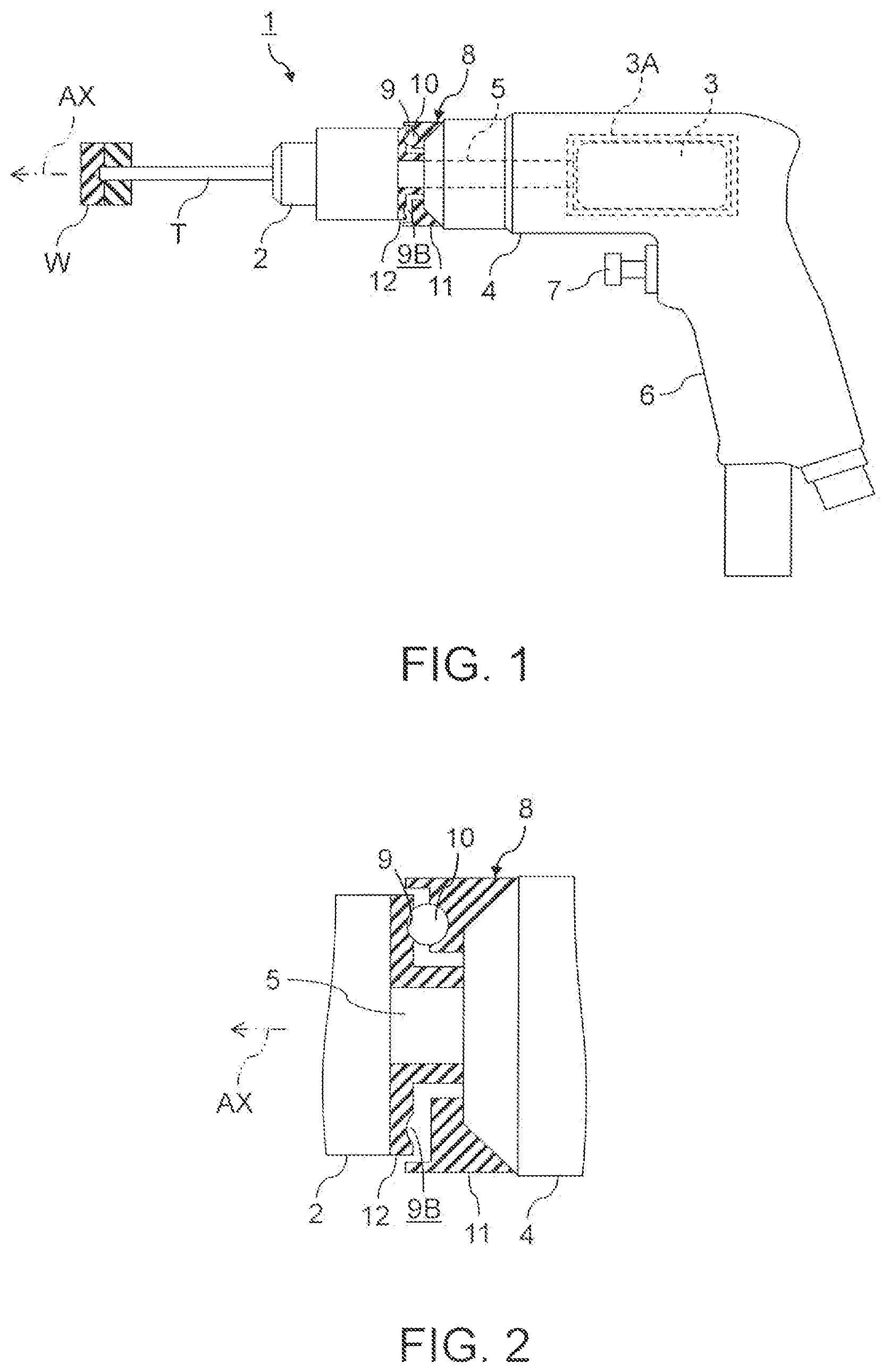 Patent US12090559 — Tool driving device and method of producing drilled product — Figure 1