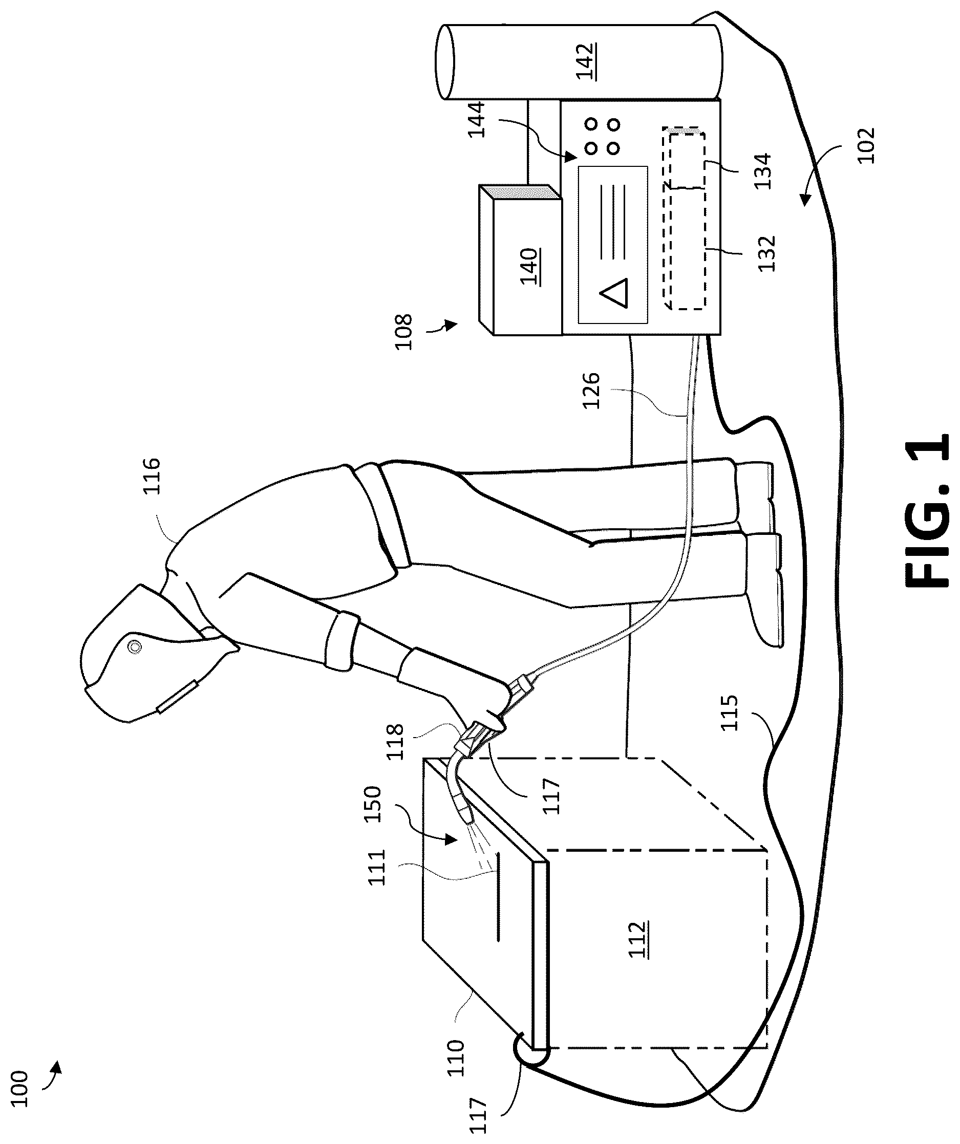 Patent US12090585 — Systems and methods for automated cleaning of wire electrodes after welding — Figure 1