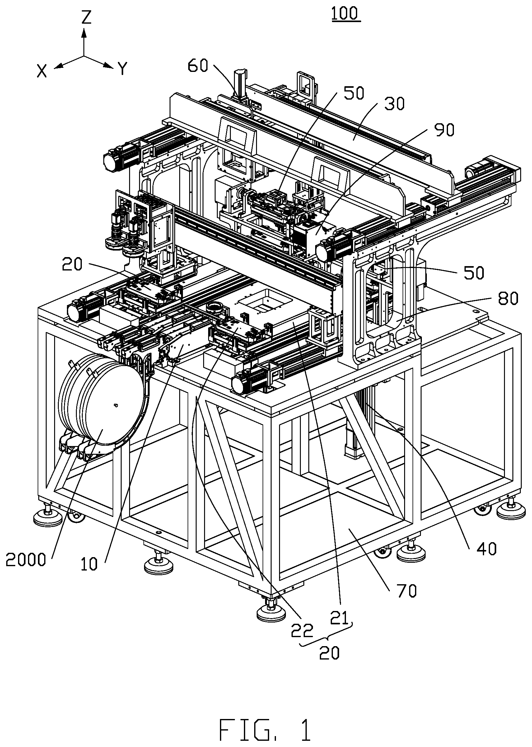 Patent US12090588 — Automatic locking device and assembling apparatus therewith — Figure 1