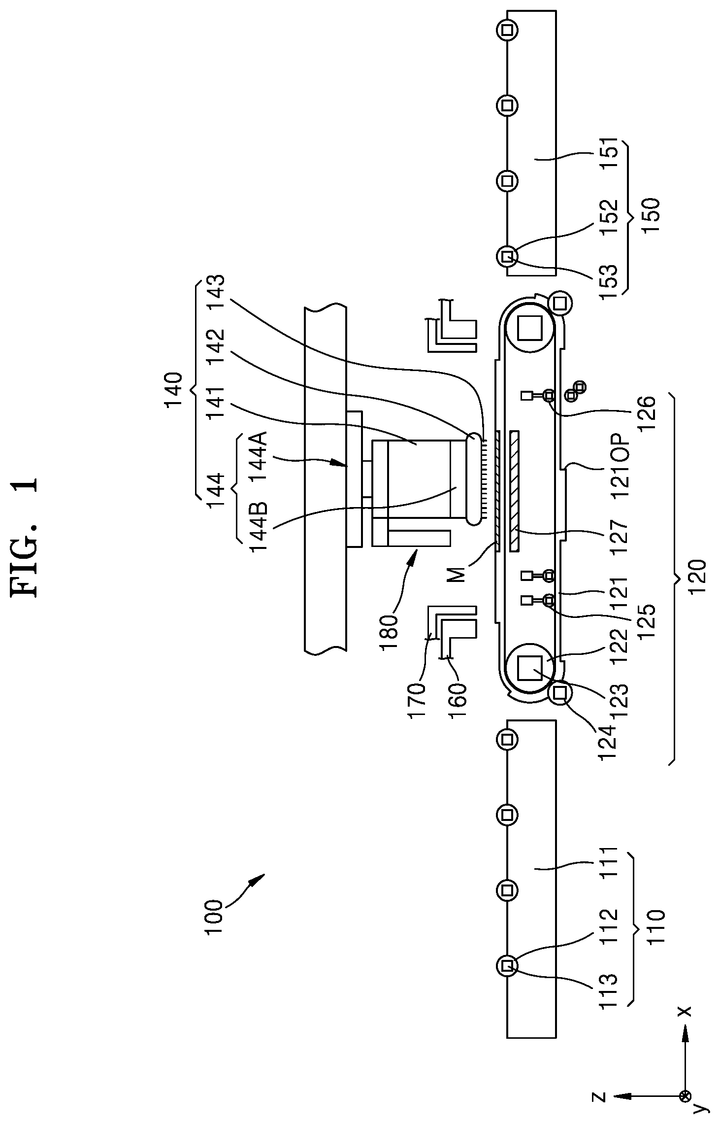 Patent US12090601 — Apparatus and method for manufacturing display device — Figure 1
