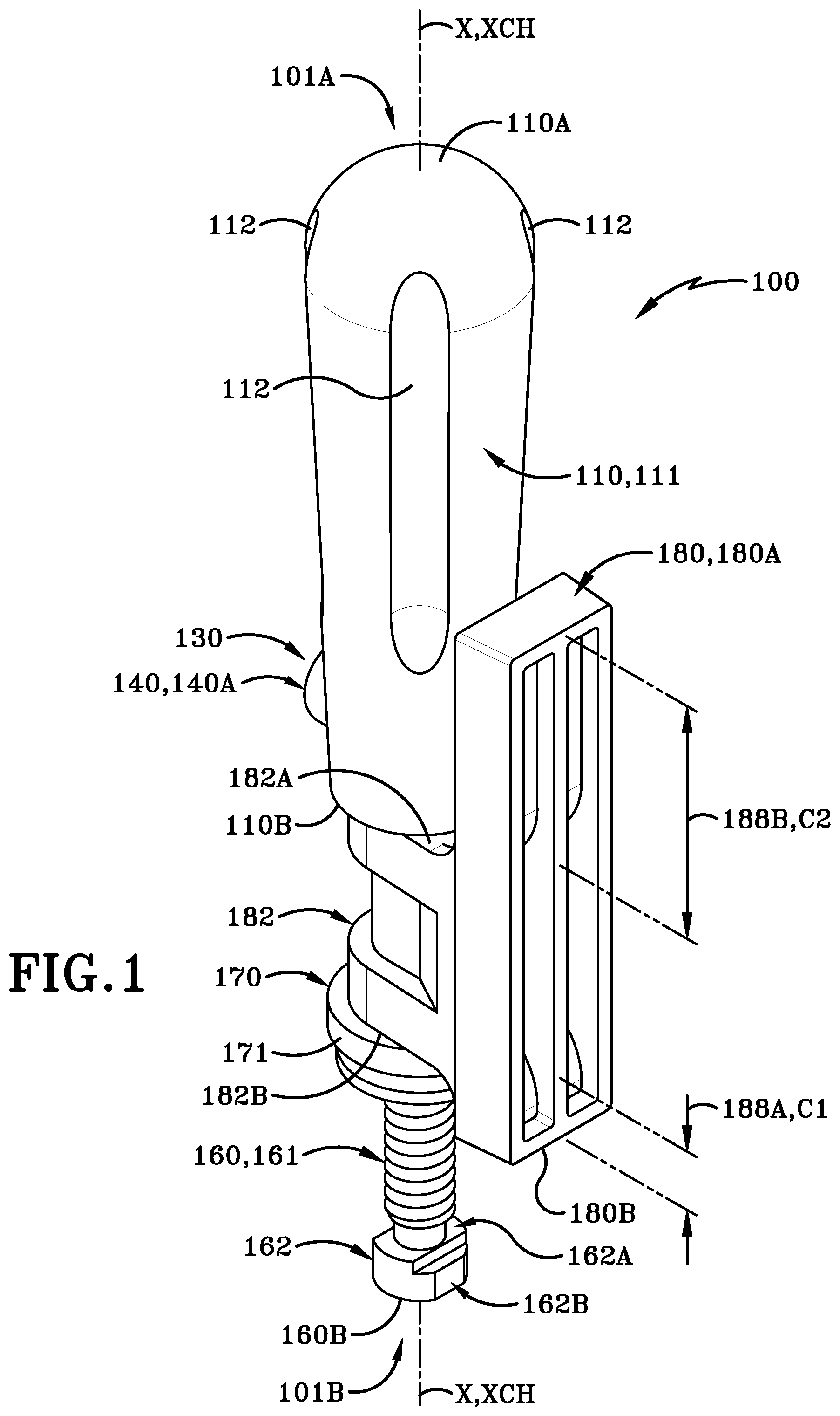 Patent US12090611 — Clamping handle assemblies and method of use — Figure 1
