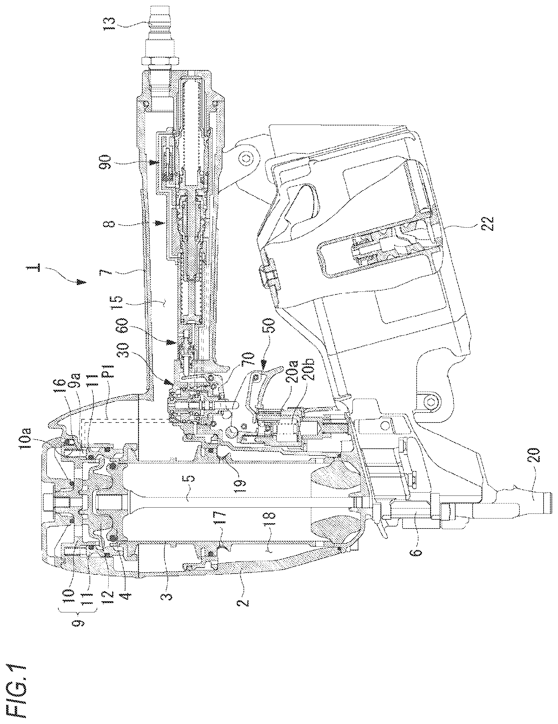 Patent US12090613 — Pneumatic tool — Figure 1