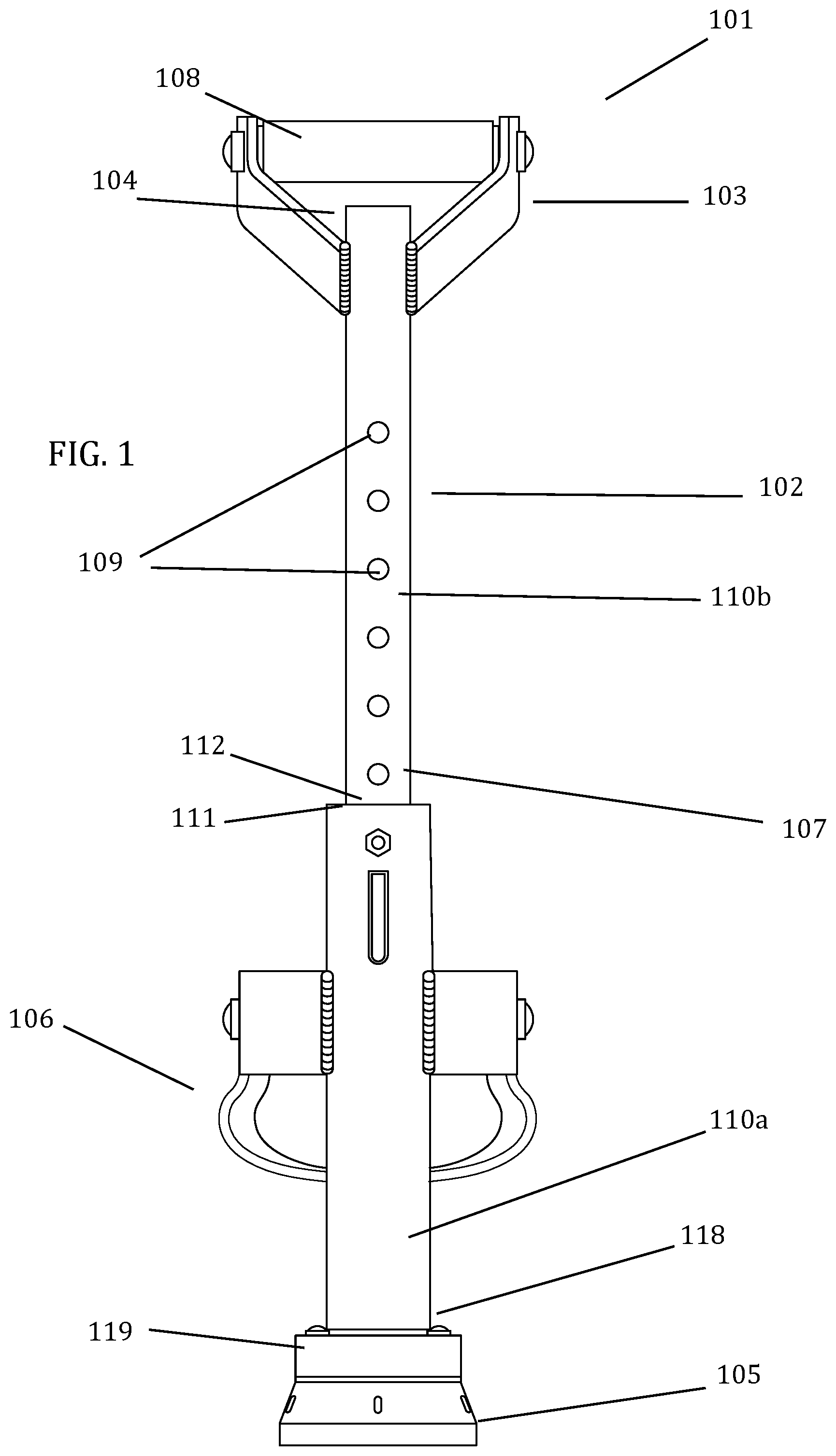 Patent US12090615 — Battering ram device and system — Figure 1