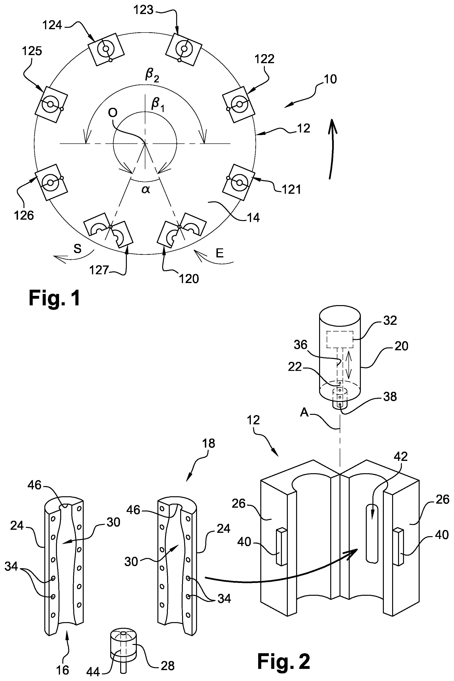 Patent US12090704 — Method for cooling heated molds from a machine for molding containers — Figure 1