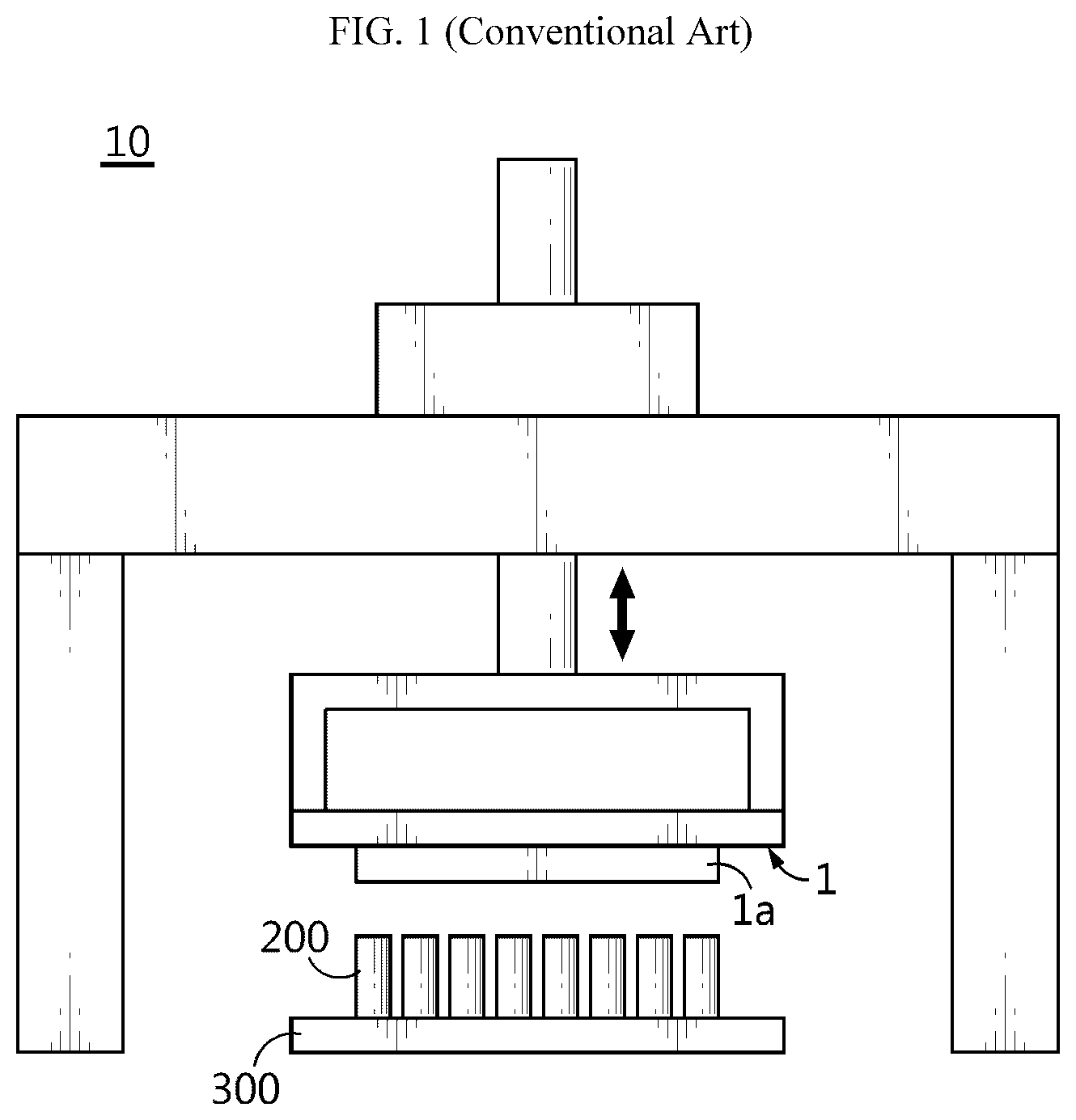 Patent US12090725 — Pressure device, battery module manufacturing device, and manufacturing method — Figure 1