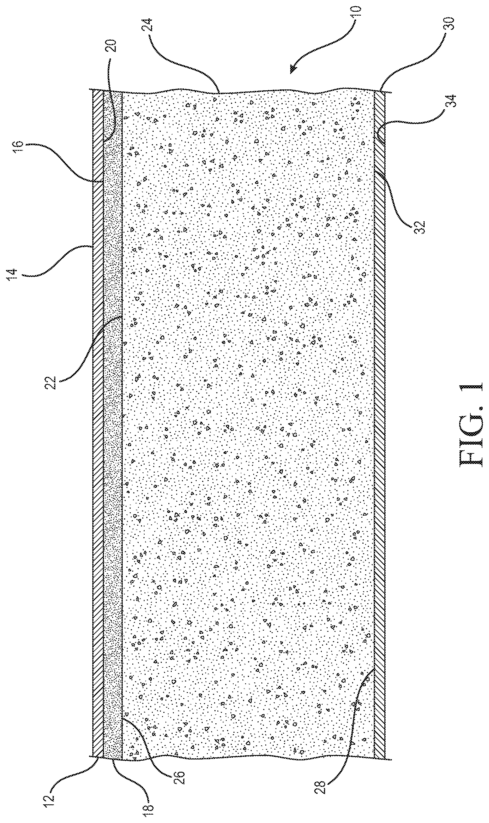 Patent US12090744 — Composite gypsum board and methods related thereto — Figure 1