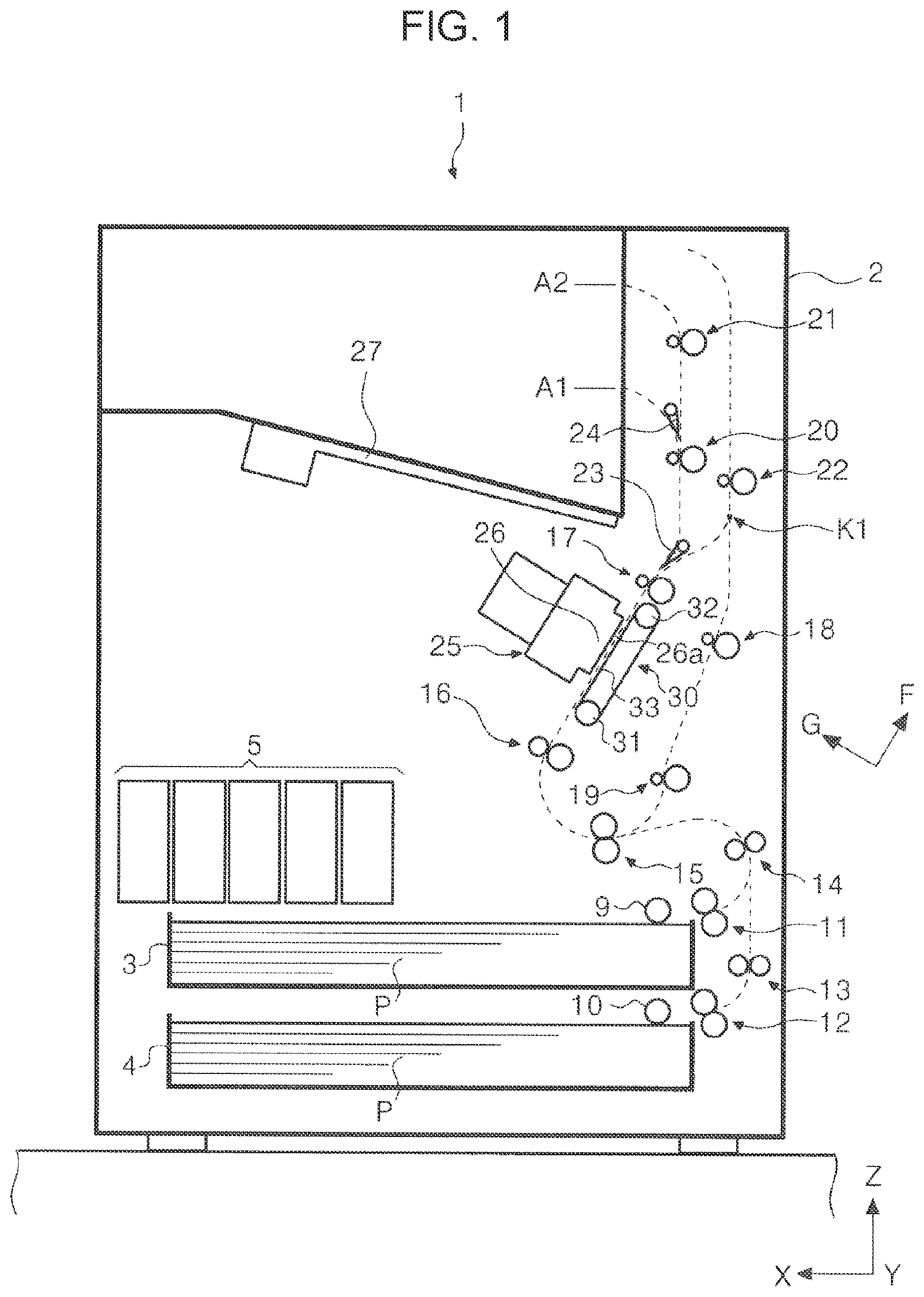 Patent US12090752 — Recording device, method of controlling recording device, and non-transitory computer-readable medium storing program — Figure 1