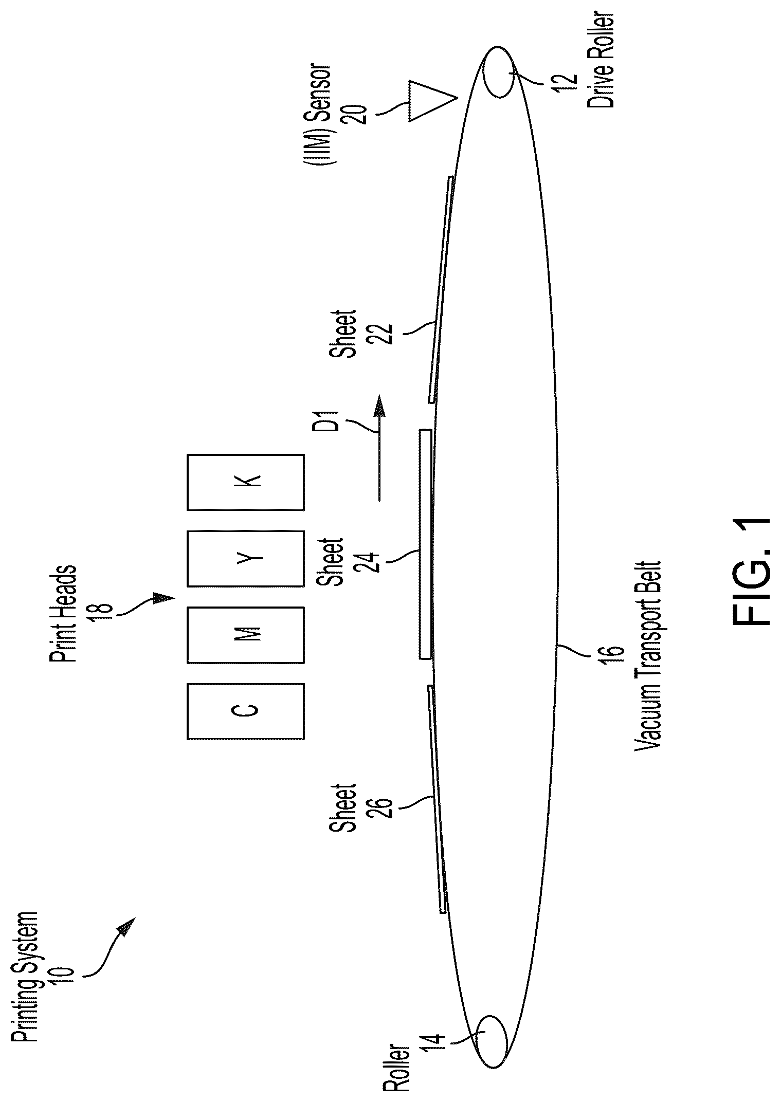 Patent US12090768 — Marking process speed stabilization in a digital printer — Figure 1