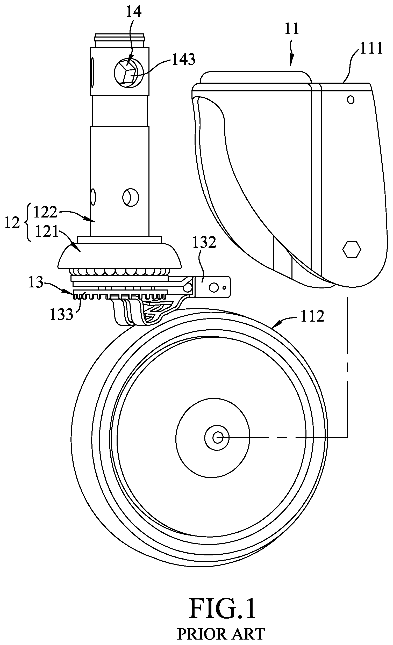 Patent US12090786 — Caster device — Figure 1