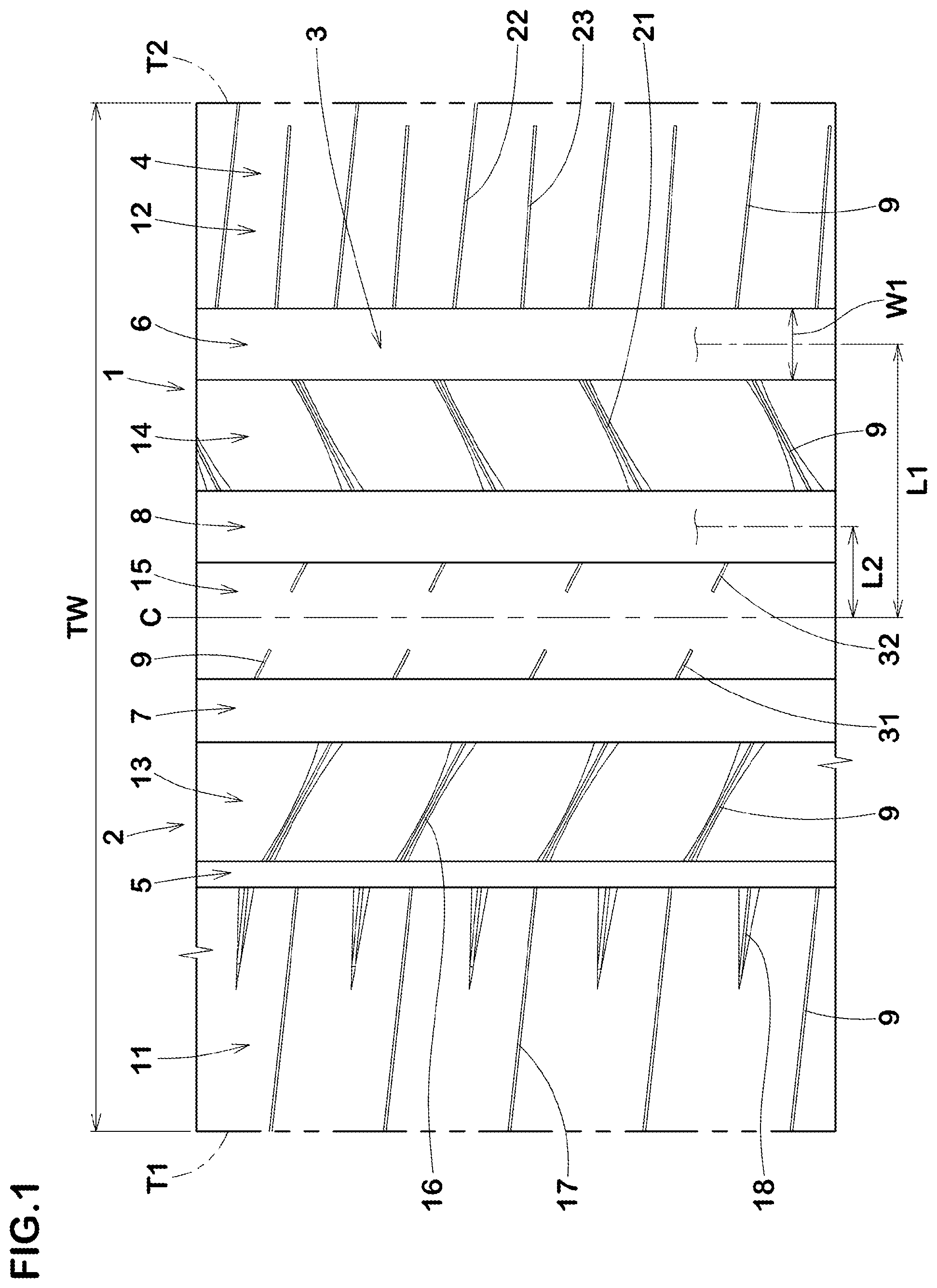 Patent US12090793 — Tire — Figure 1