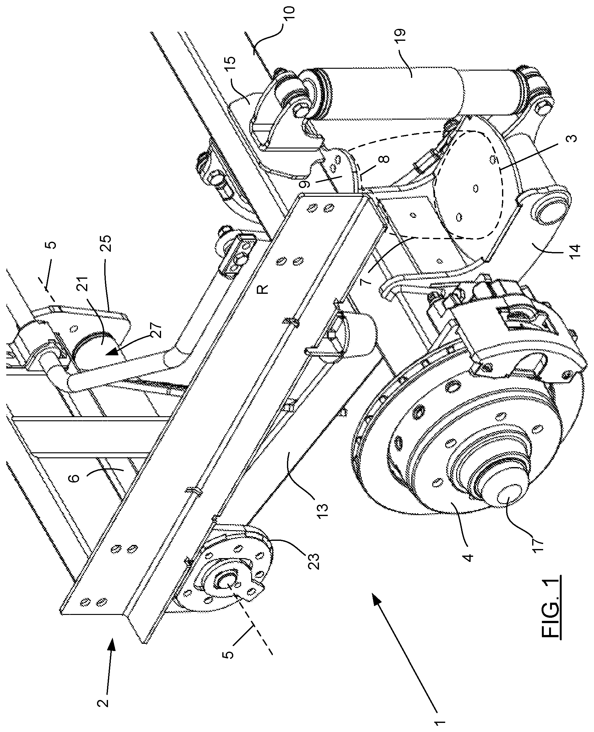 Patent US12090805 — Independent suspension with airbag — Figure 1