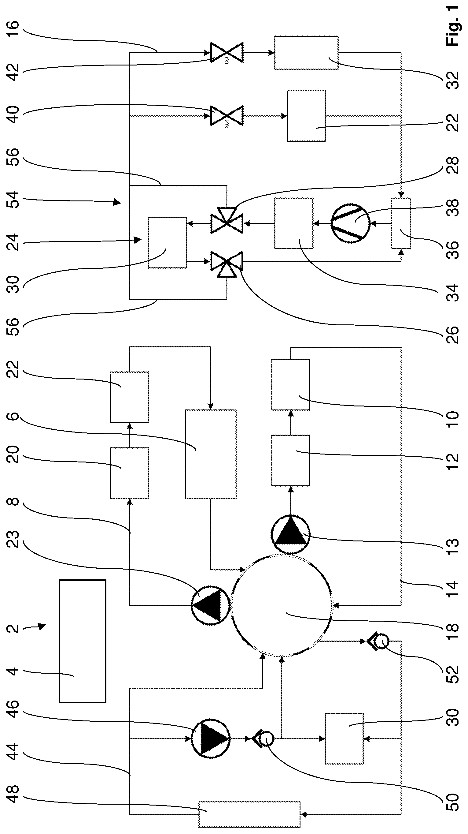Patent US12090810 — Thermal management system for an electric vehicle and method for operating said thermal management system — Figure 1