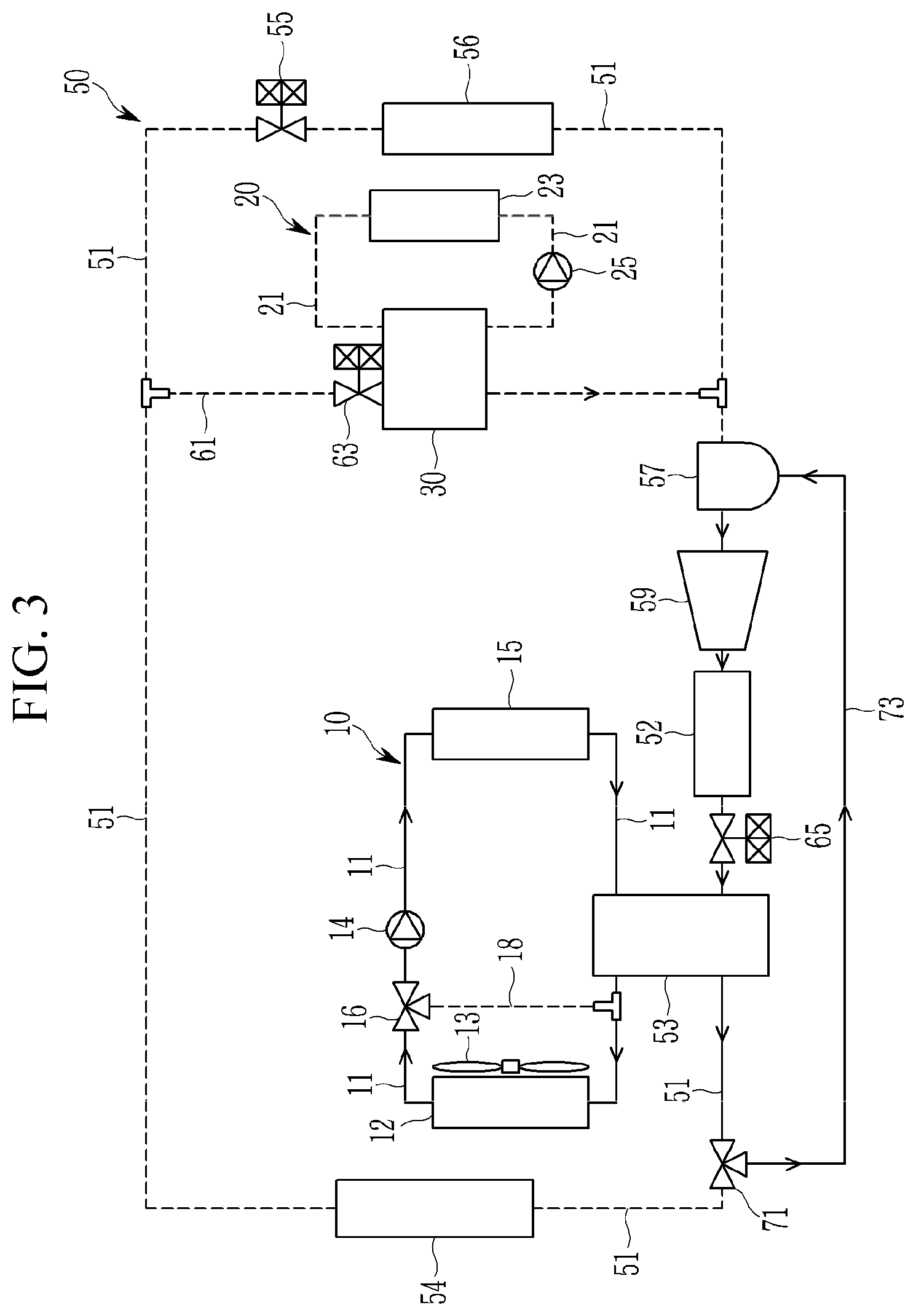 Patent US12090816 Figure 3 – Heat pump system for vehicle