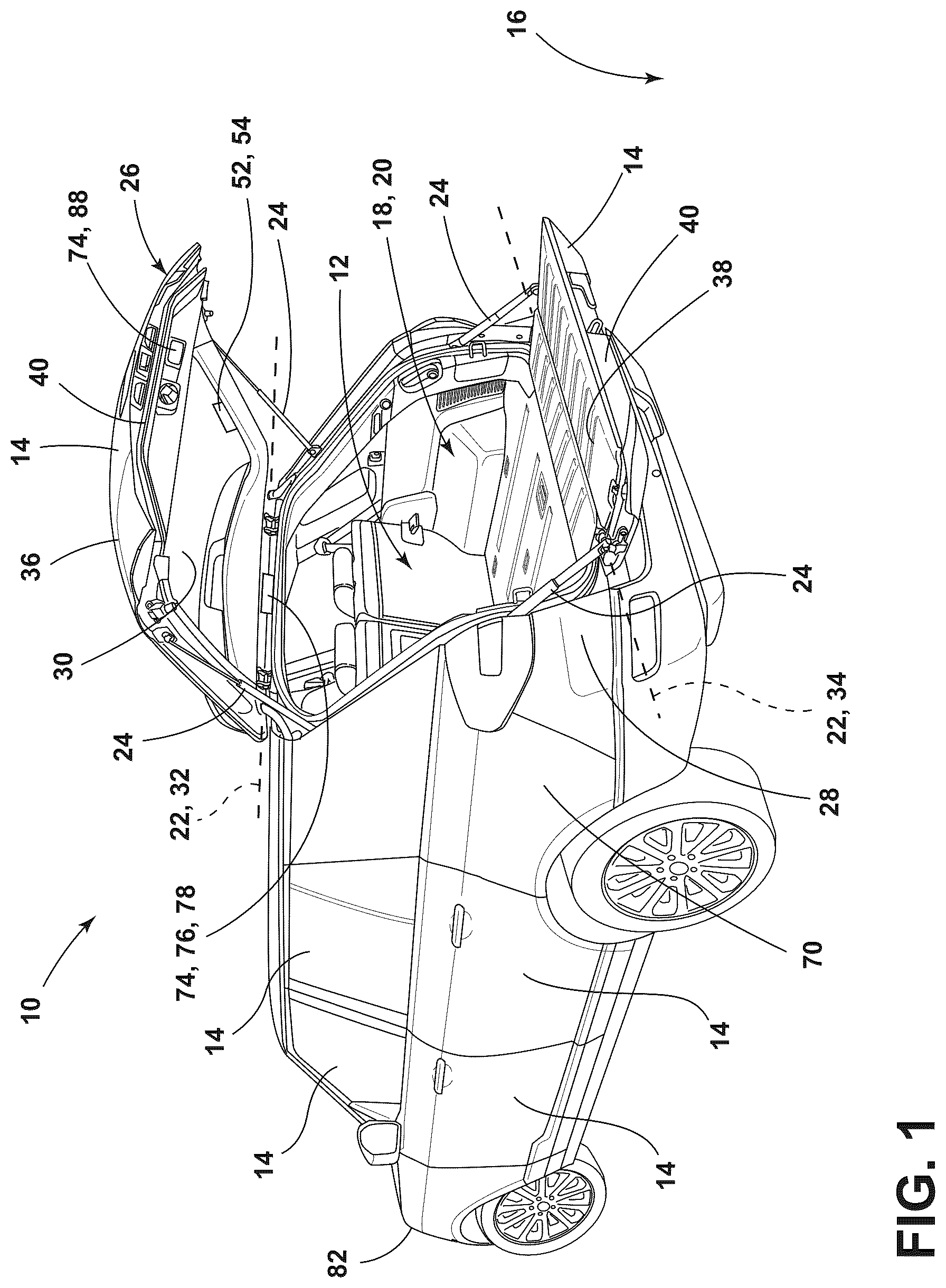 Patent US12090824 — System for a vehicle with a trailer coupled thereto — Figure 1