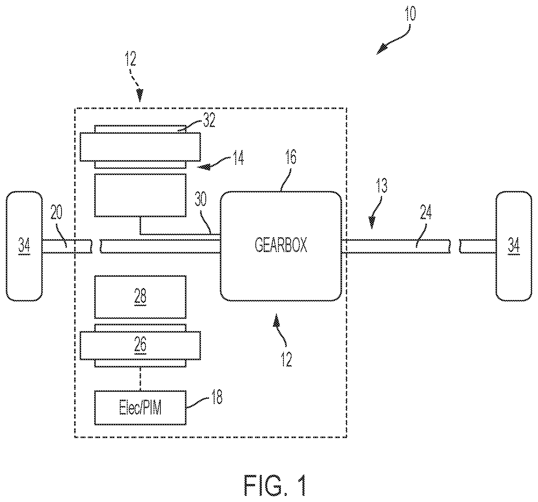 Patent US12090829 — Gearbox for electric vehicle — Figure 1