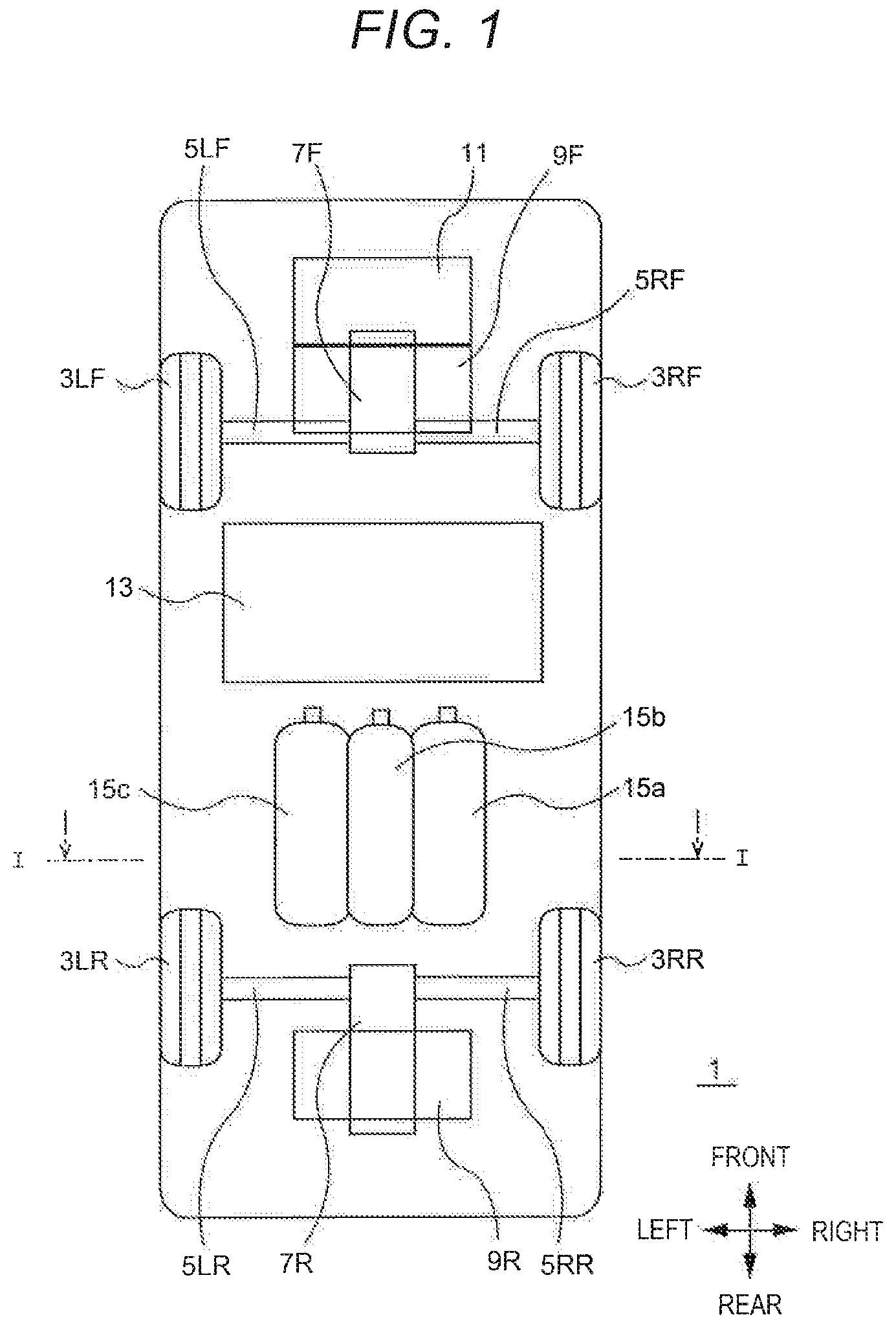 Patent US12090839 — Fuel cell vehicle — Figure 1