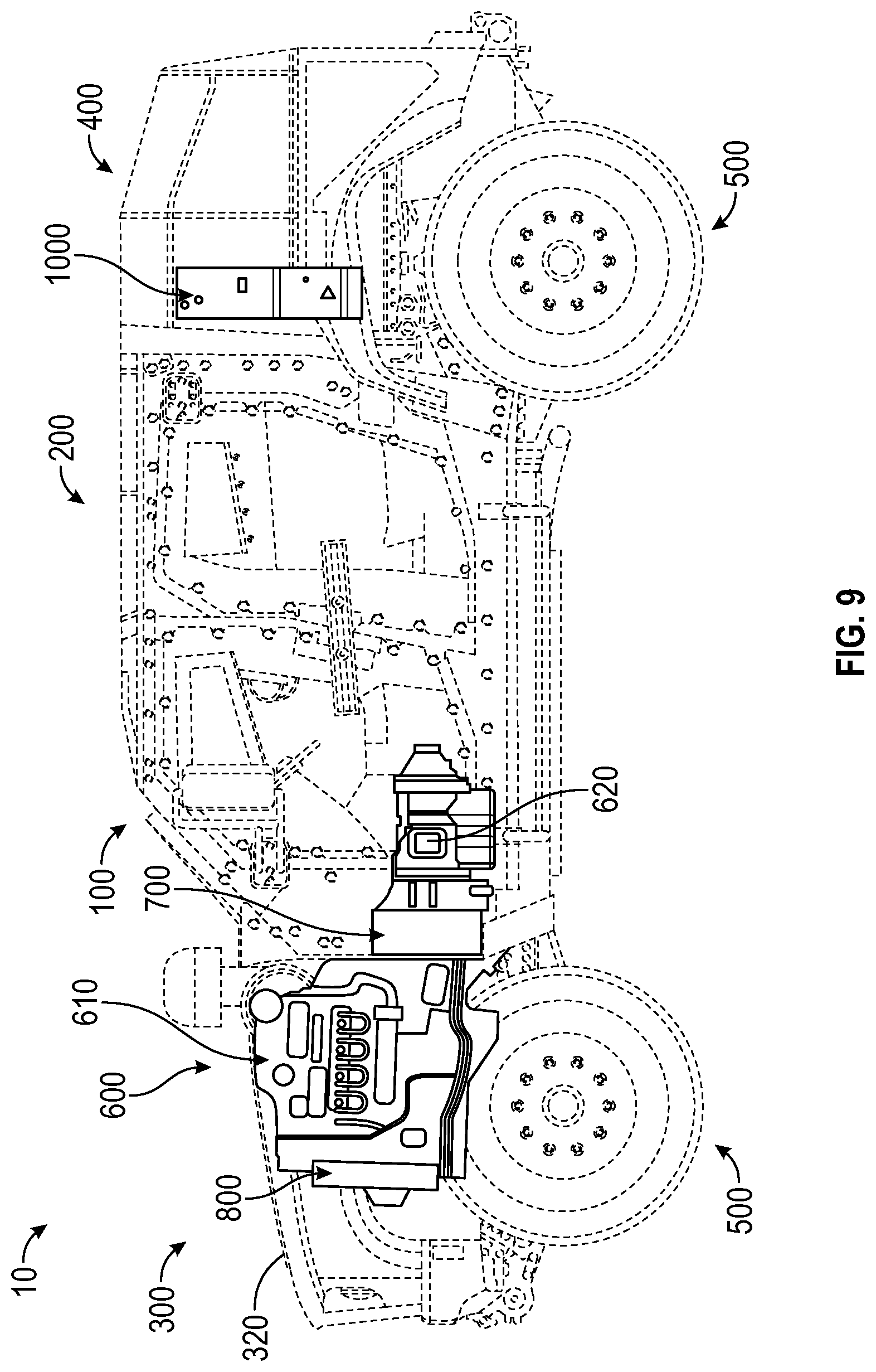 Patent US12090856 Figure 9 – Electrified military vehicle