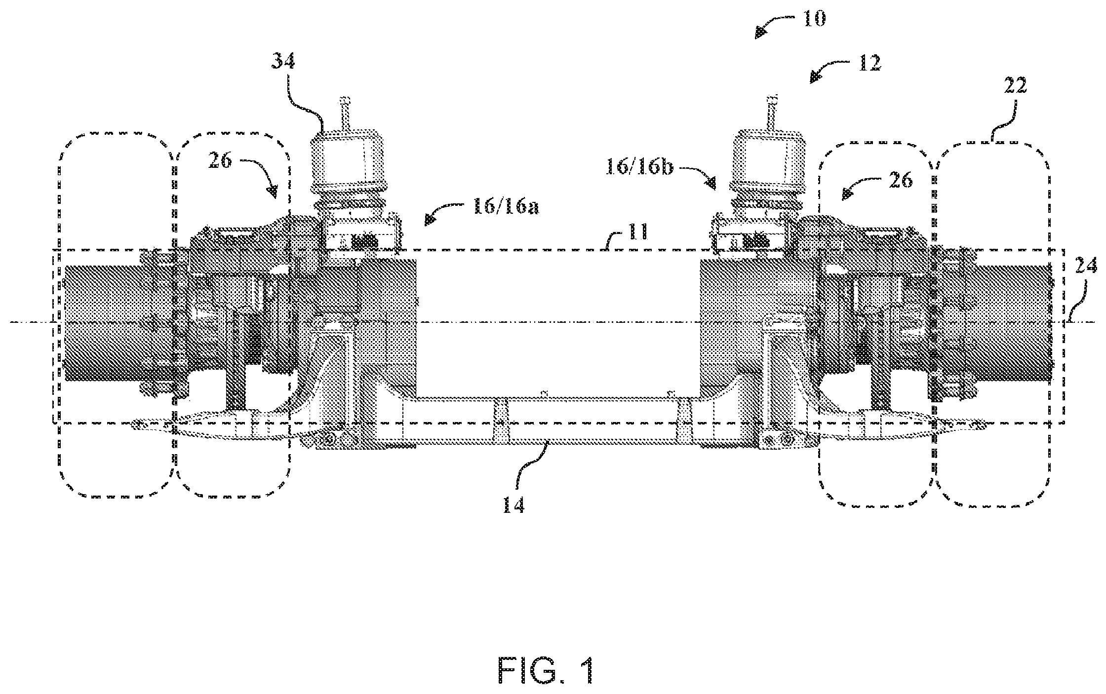 Patent US12090858 — Axle assembly for low floor vehicle — Figure 1