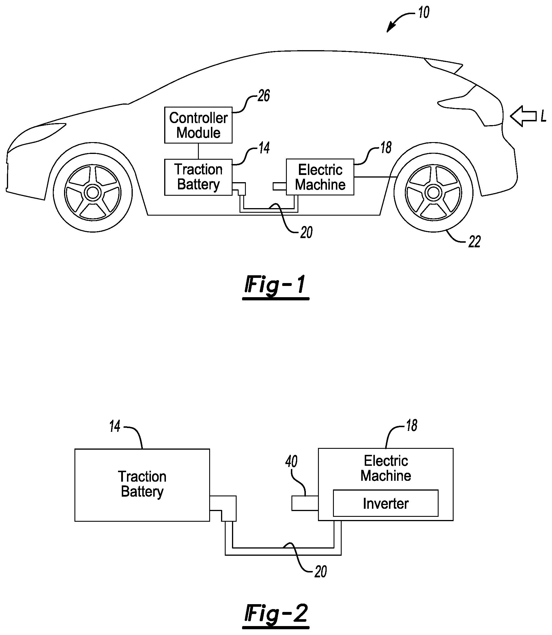 Patent US12090866 Figure 1 – Traction battery circuit interrupter assembly and interruption method