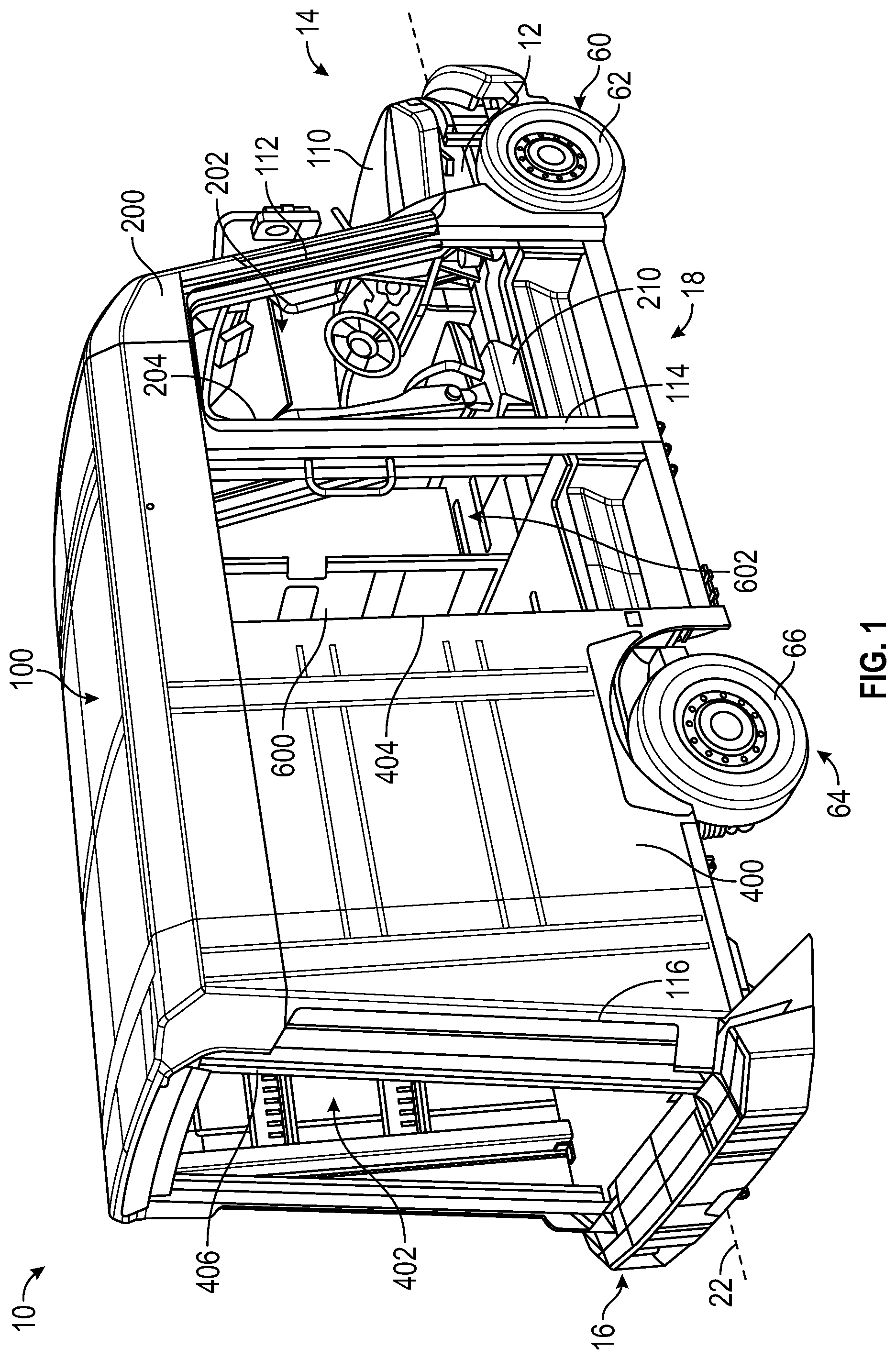 Patent US12090894 — Repositionable seat for delivery vehicle — Figure 1
